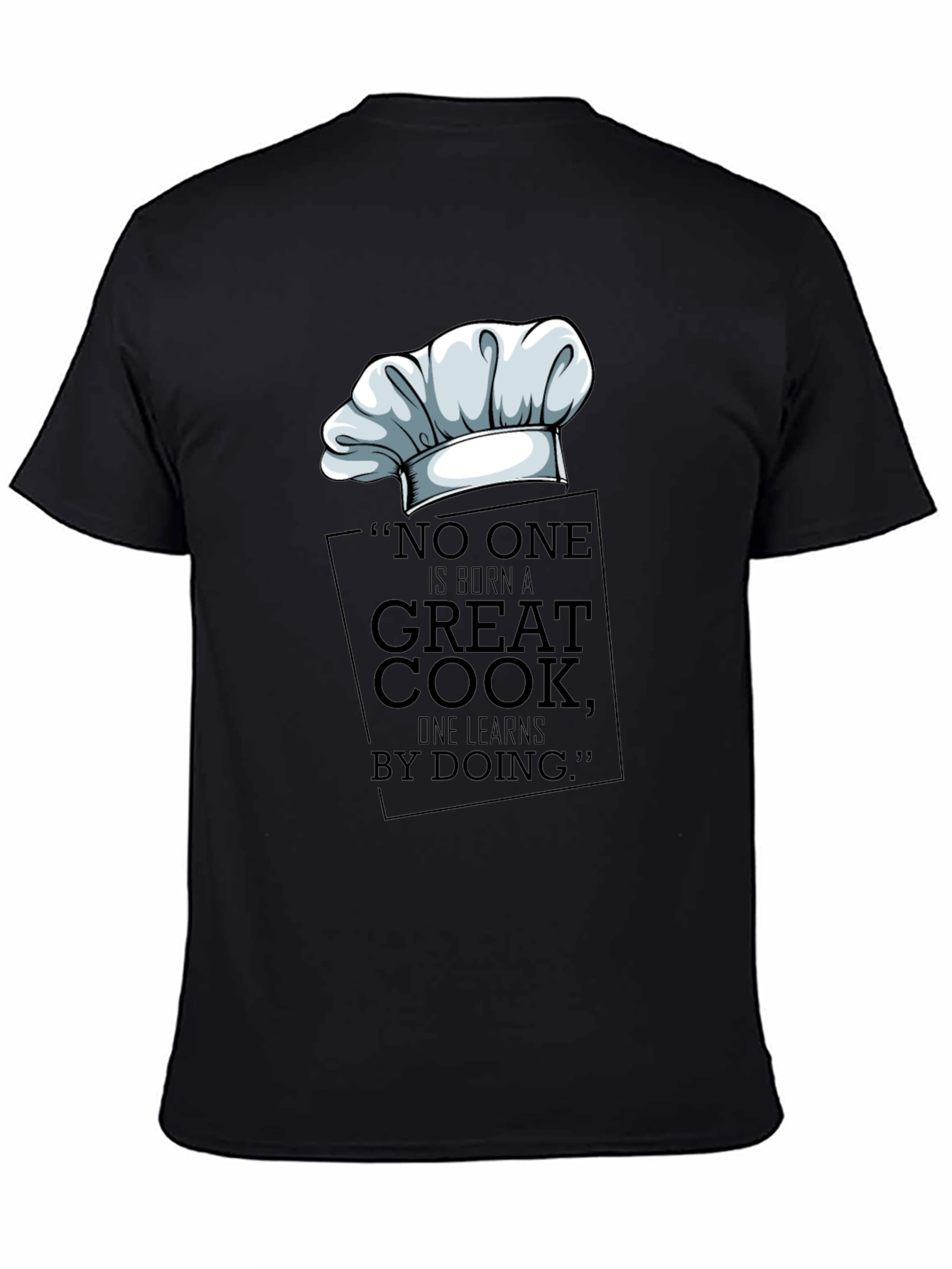 Black Chef's Hat T-Shirt - Great Cook Design view 4