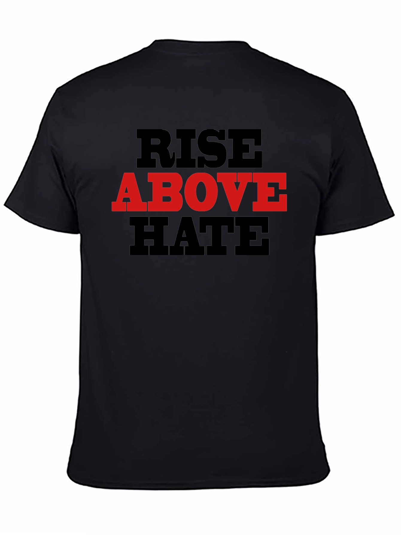 Black Rise Above Hate Graphic Tee - Black Cotton Blend view 4