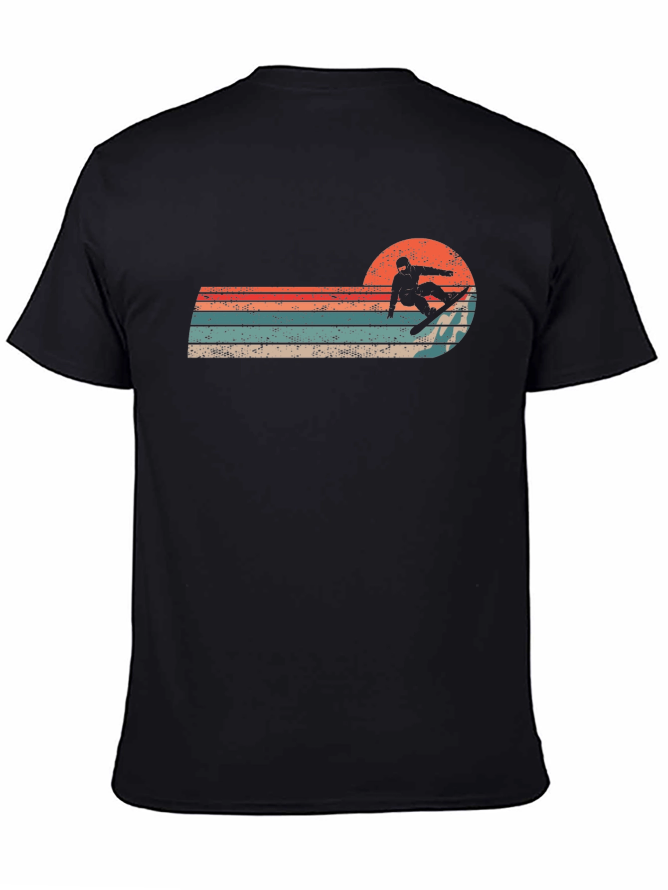 Black Retro Snowboarder Sunset Graphic Tee view 4