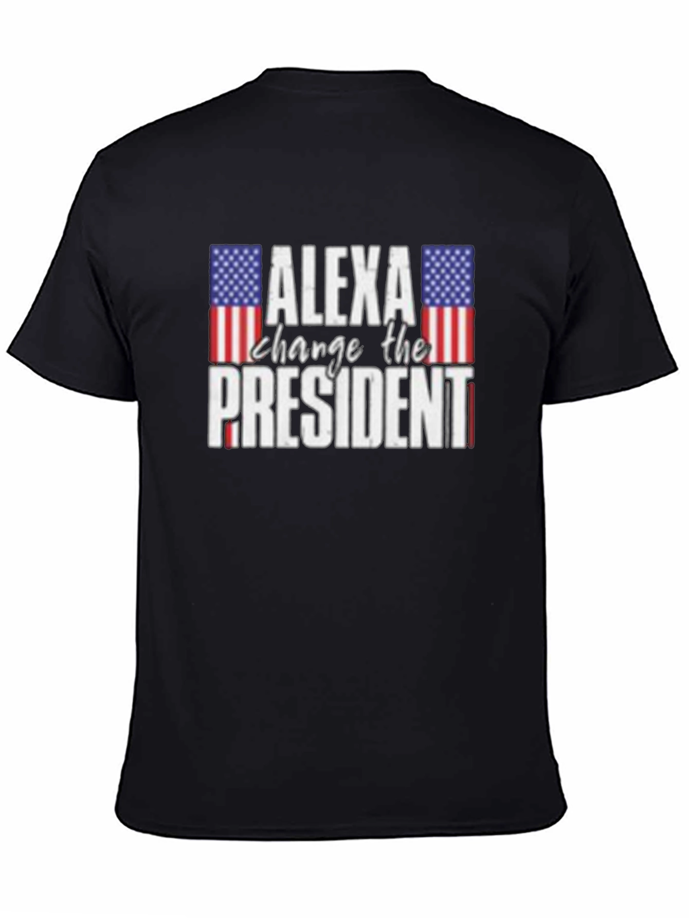 Black Alexa Change The President T-Shirt - Patriotic Humor view 4
