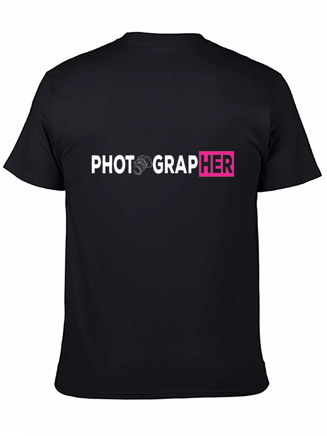 Black Photographer Graphic Tee - Camera Design Black T-Shirt view 4