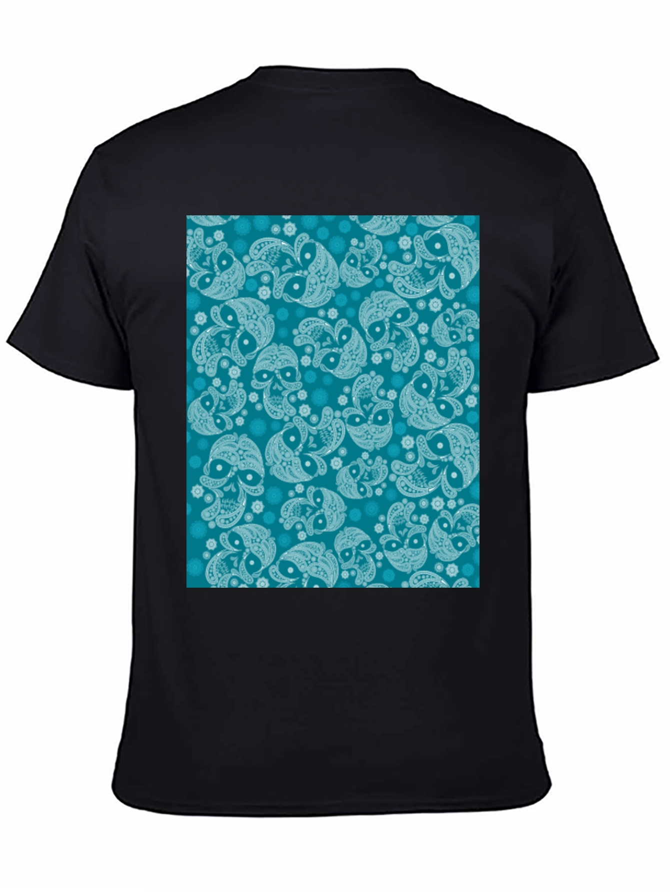 Black Patterned Graphic Print Tee view 4