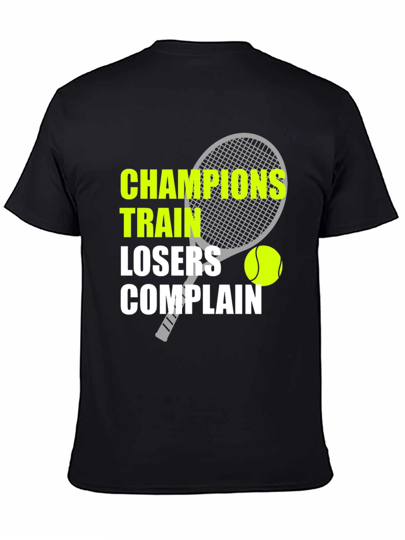 Black Champions Train T-Shirt Tennis Motivation view 4