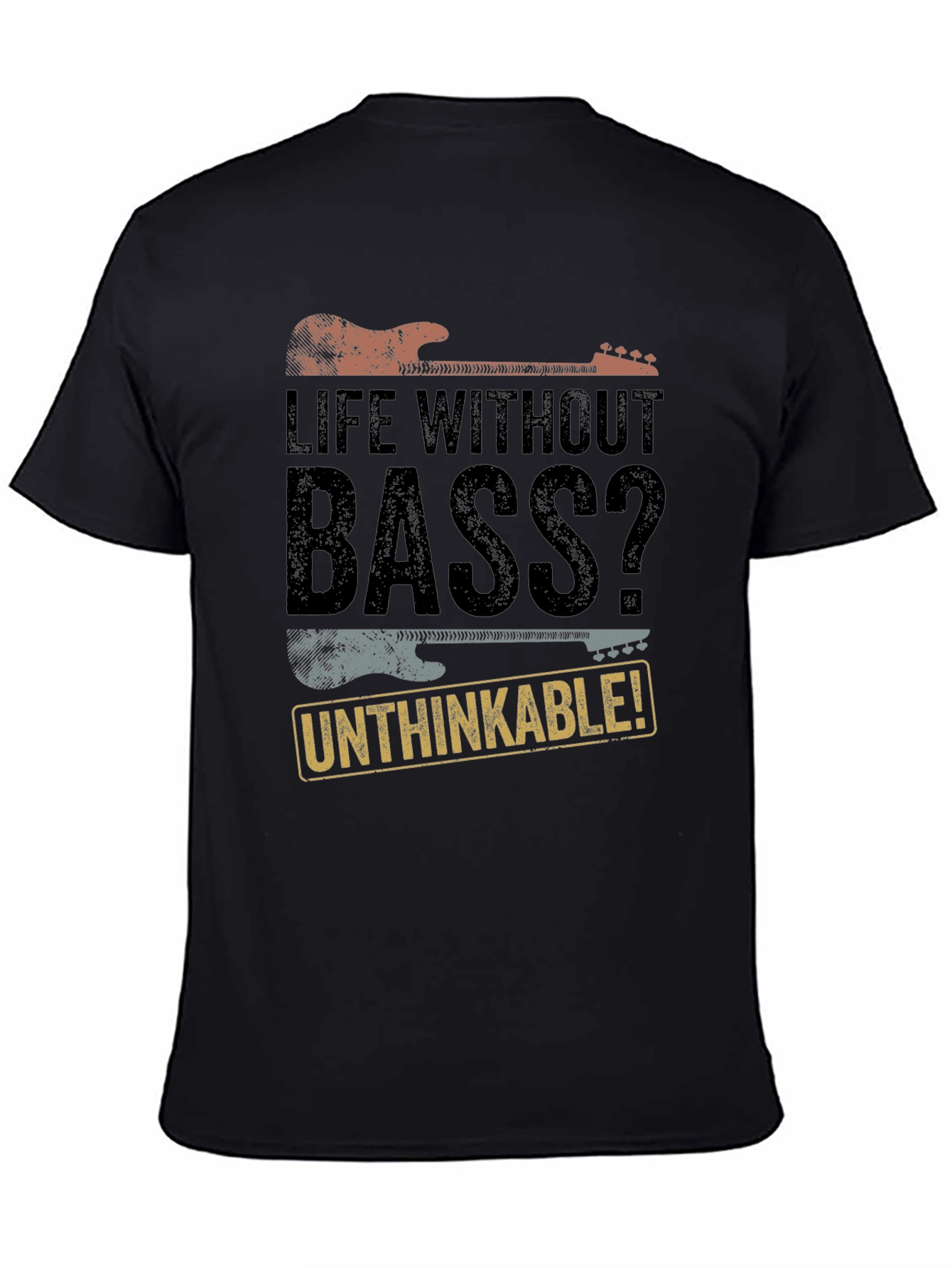 Black Life Without Bass? T-Shirt - Musician Apparel view 4
