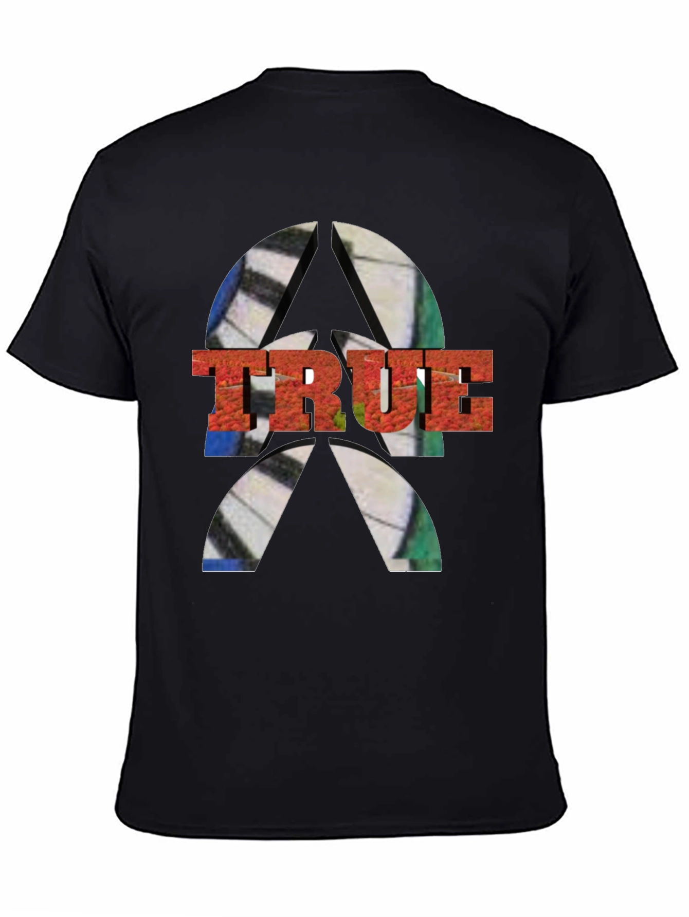 Black Men's TRUE Graphic Tee - Abstract Design view 4