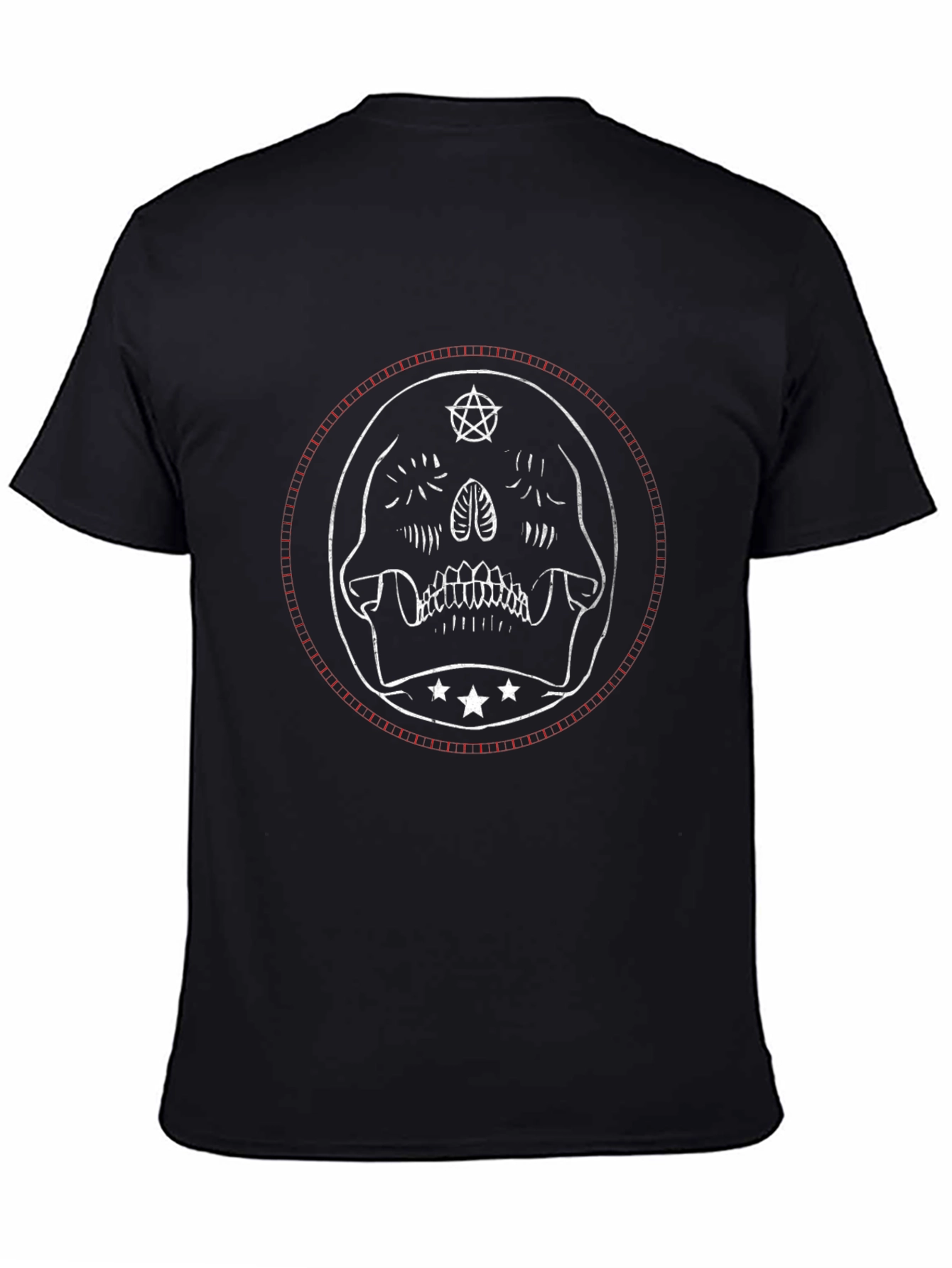 Black Skull & Pentagram Graphic Tee - Edgy Style view 4