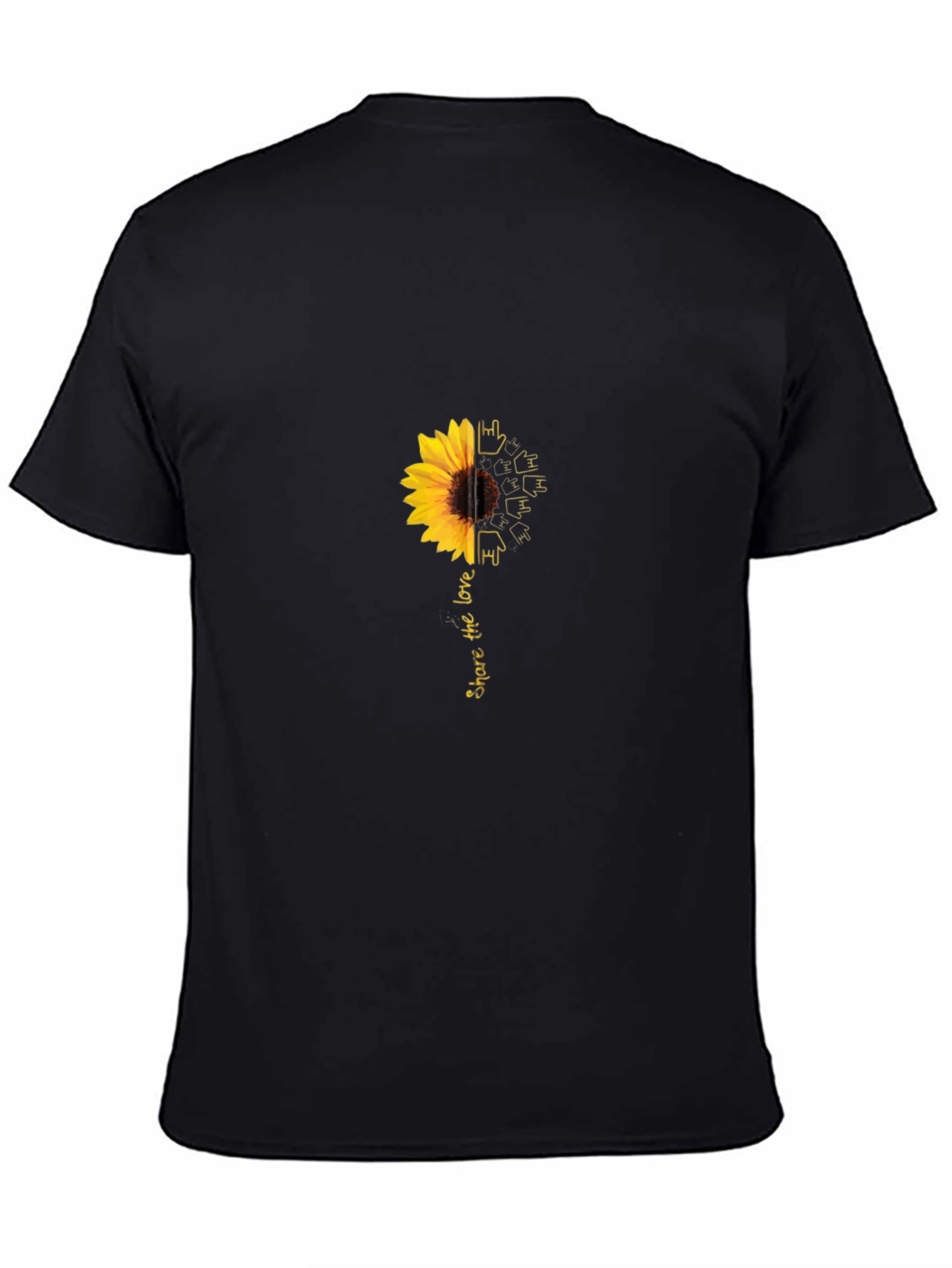 Black Sunflower Share the Love Black T-Shirt view 4