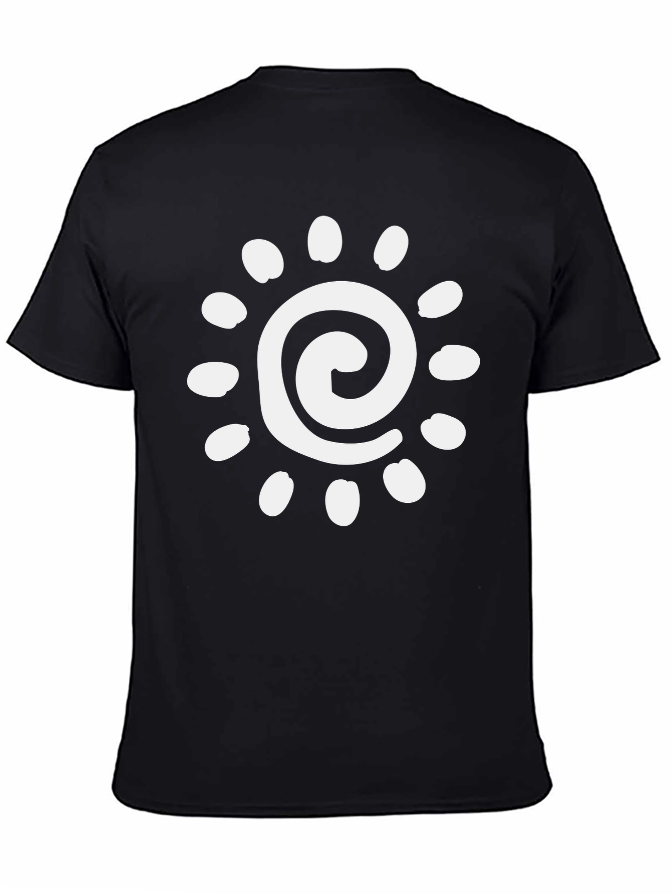 Black Spiral Sun Graphic Tee - Black Cotton Casual Shirt view 4