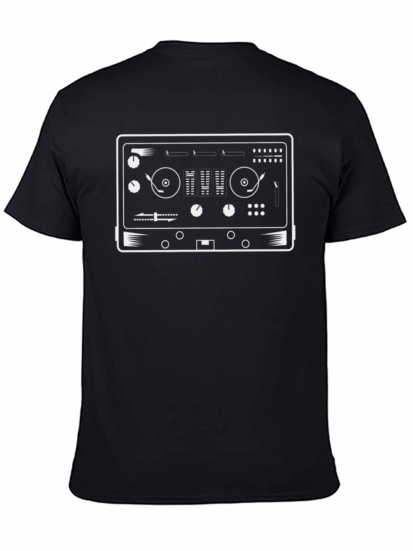DJ Mixer Graphic T-Shirt - Black Cotton Tee - 4