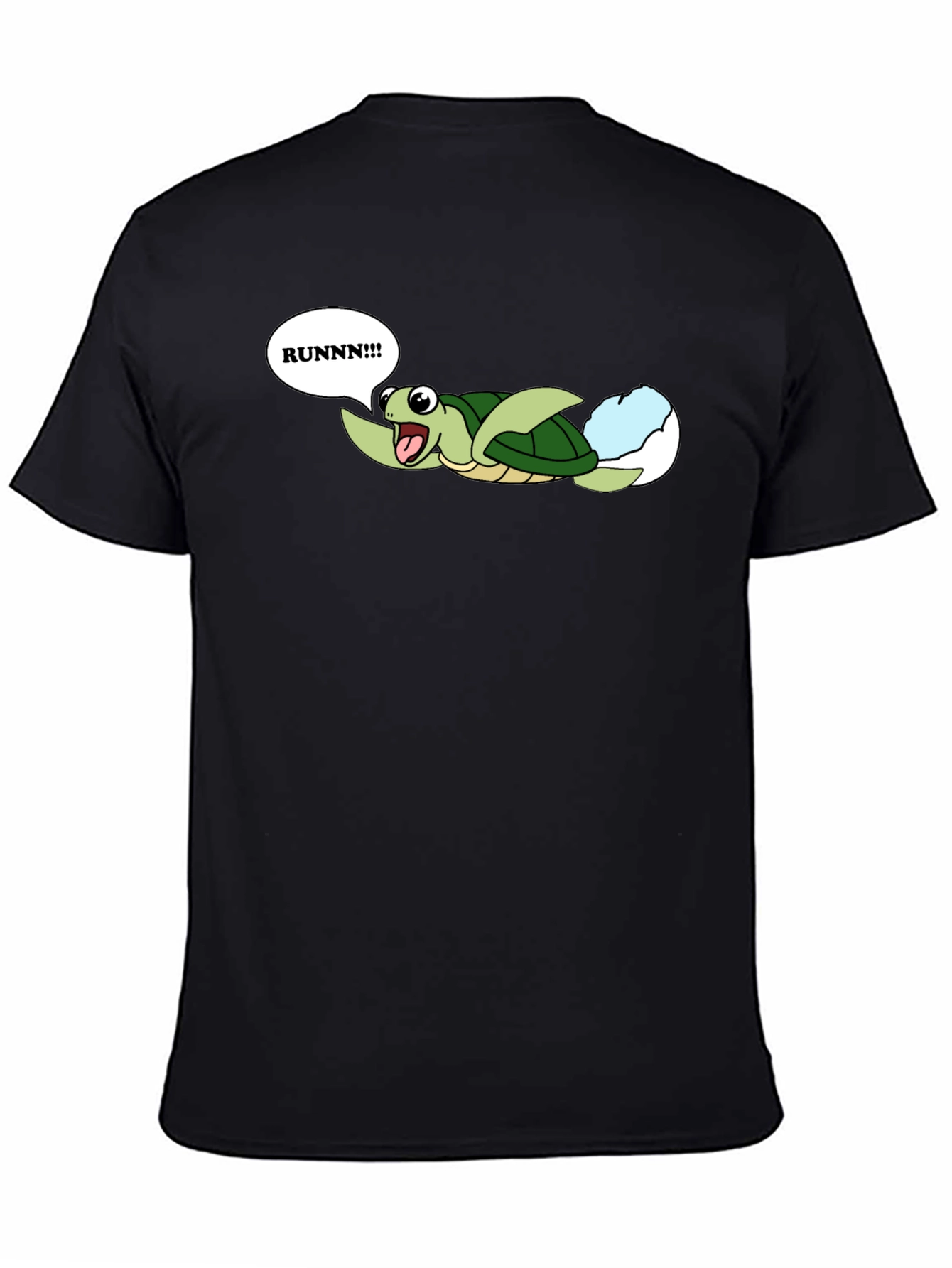 Black Runnn! Turtle Hatchling Graphic T-Shirt view 4