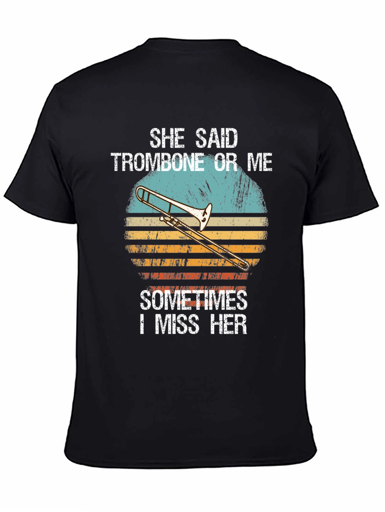 Black Trombone or Me Graphic T-Shirt view 4