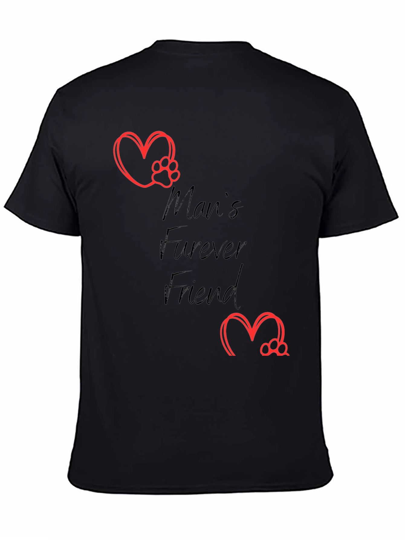 Black Man's Furever Friend T-Shirt - Pet Lover Tee view 4