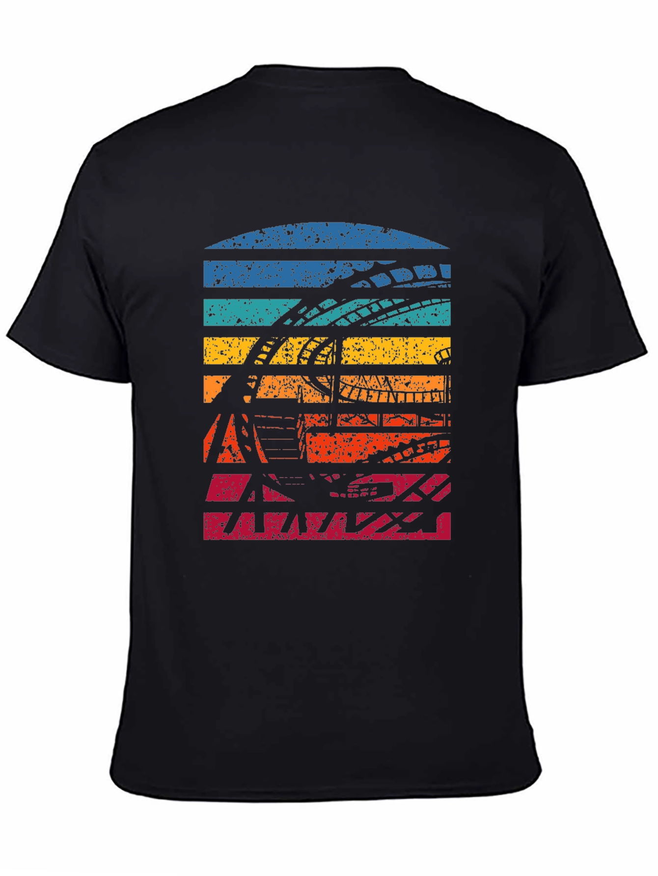 Black Retro Roller Coaster T-Shirt view 4