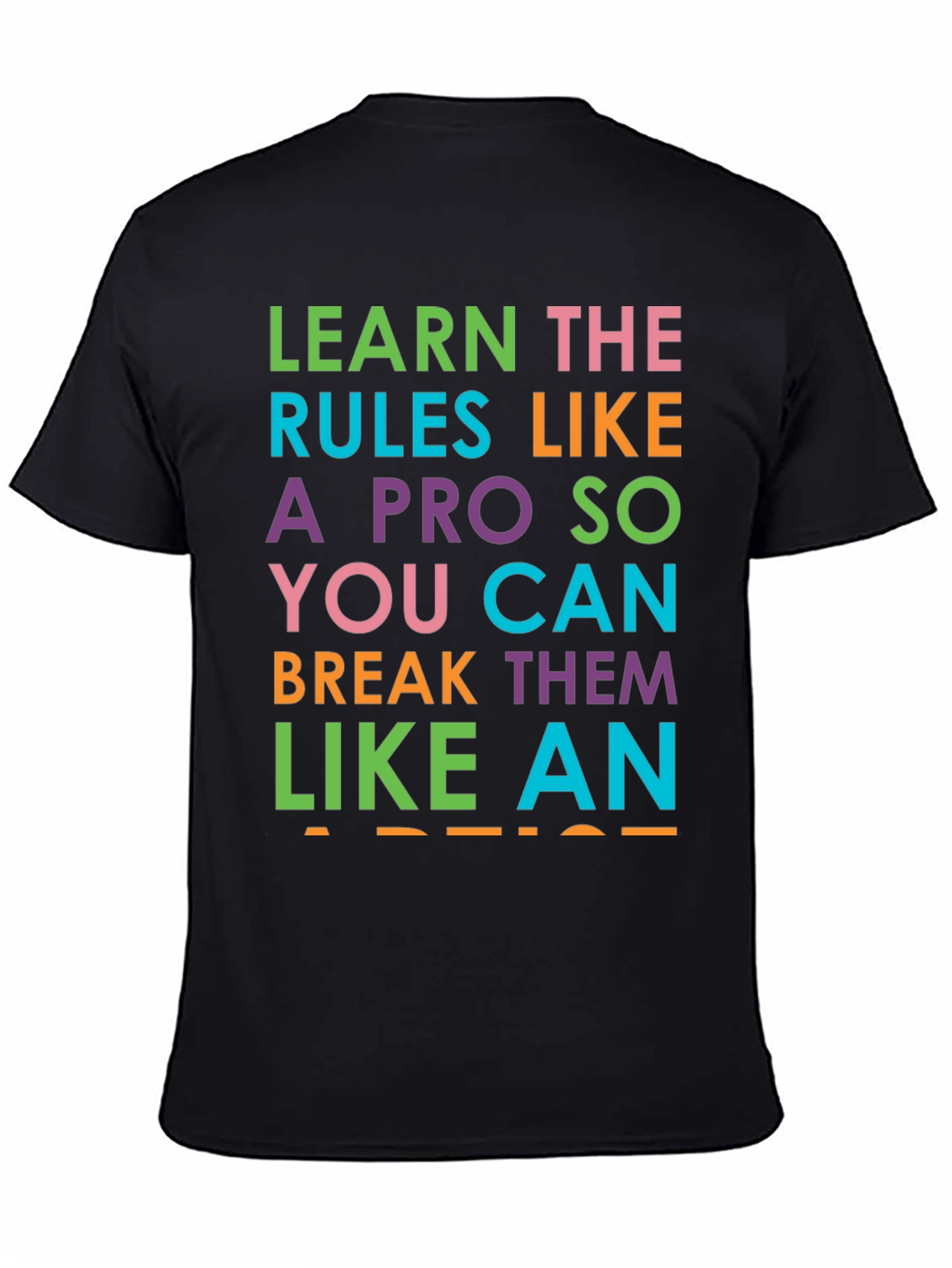Black Learn the Rules Funny Graphic Tee view 4