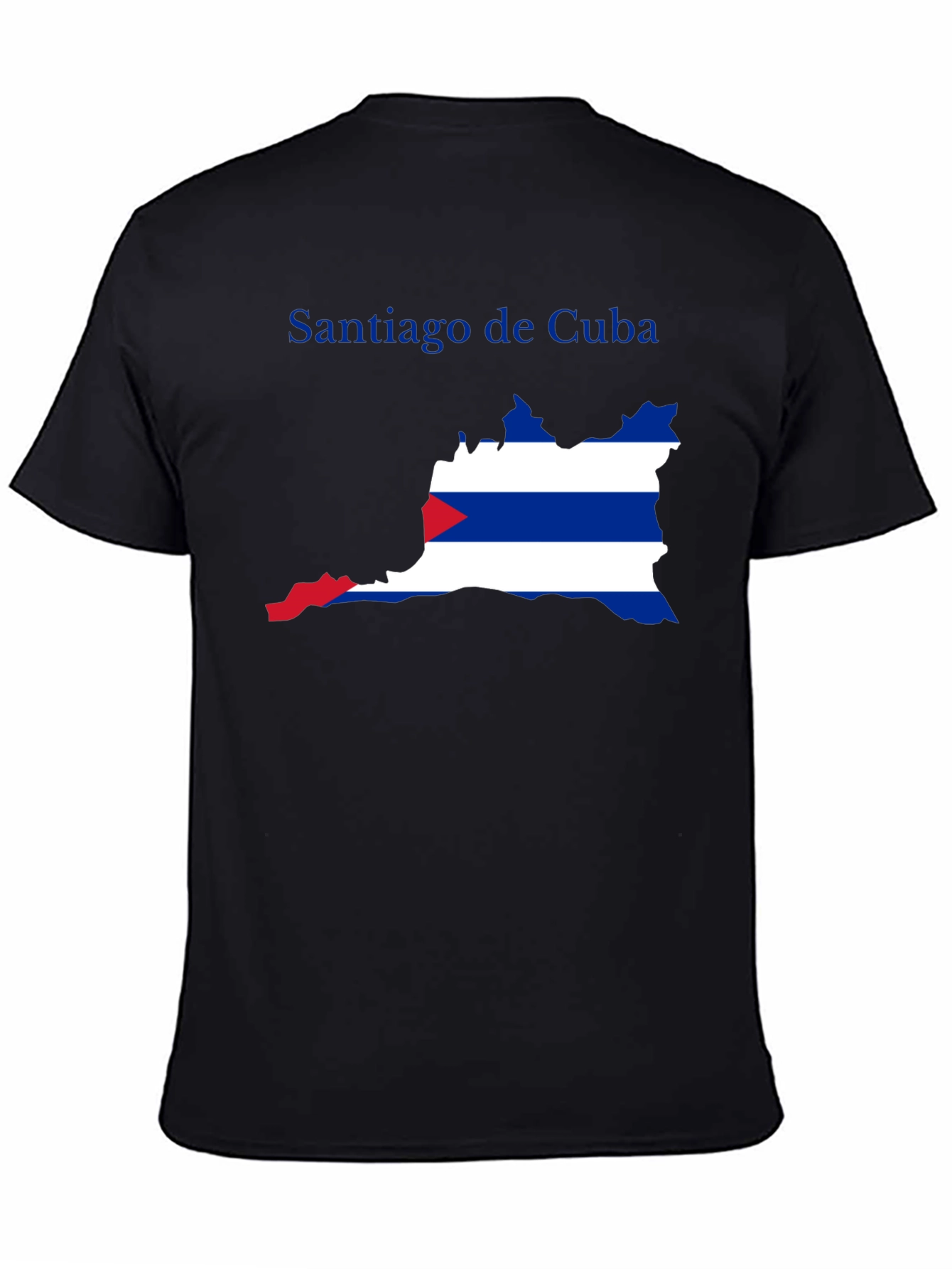 Black Santiago de Cuba Flag Graphic T-Shirt view 4