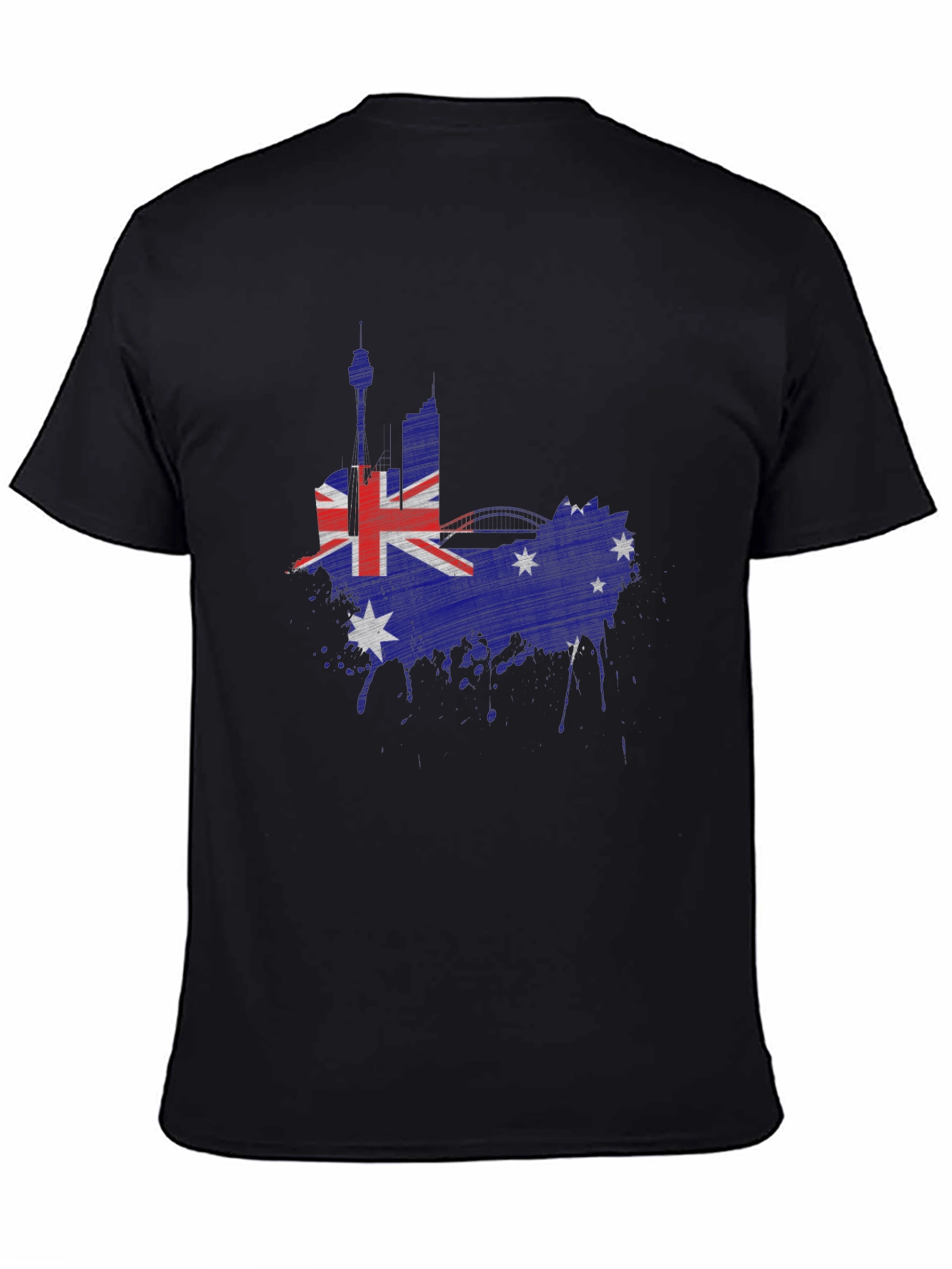 Black Australia Flag Graphic T-Shirt view 4