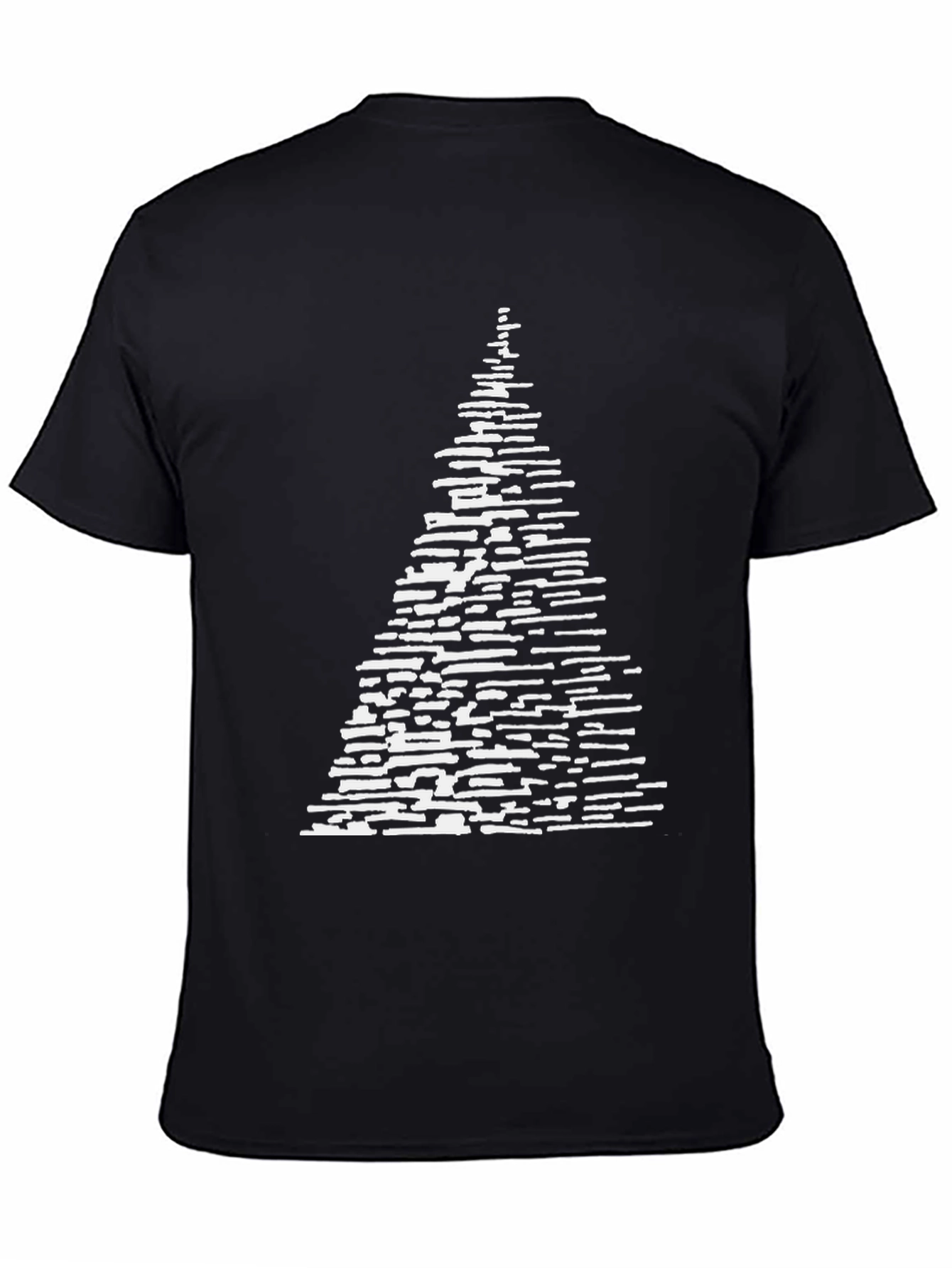 Black Abstract Christmas Tree T-Shirt view 4