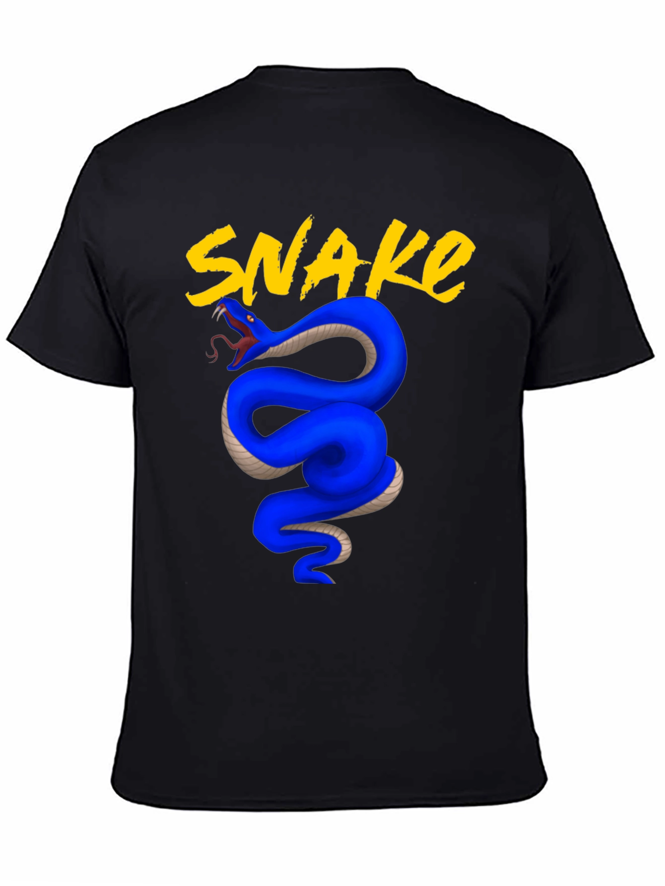 Black Blue Snake Graphic Tee - Bold & Stylish view 4