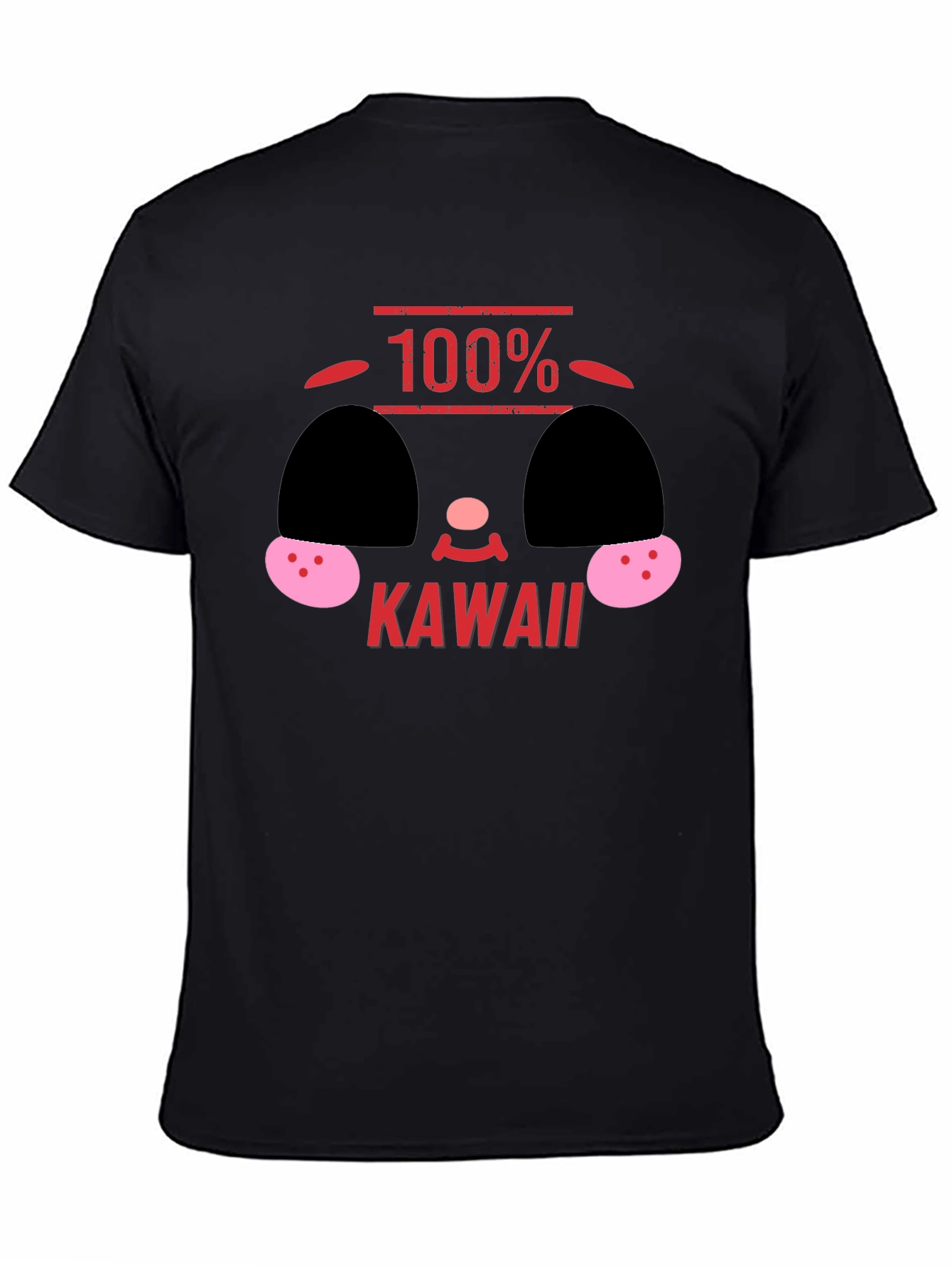Black 100% Kawaii Graphic T-Shirt - Soft Black Tee view 4