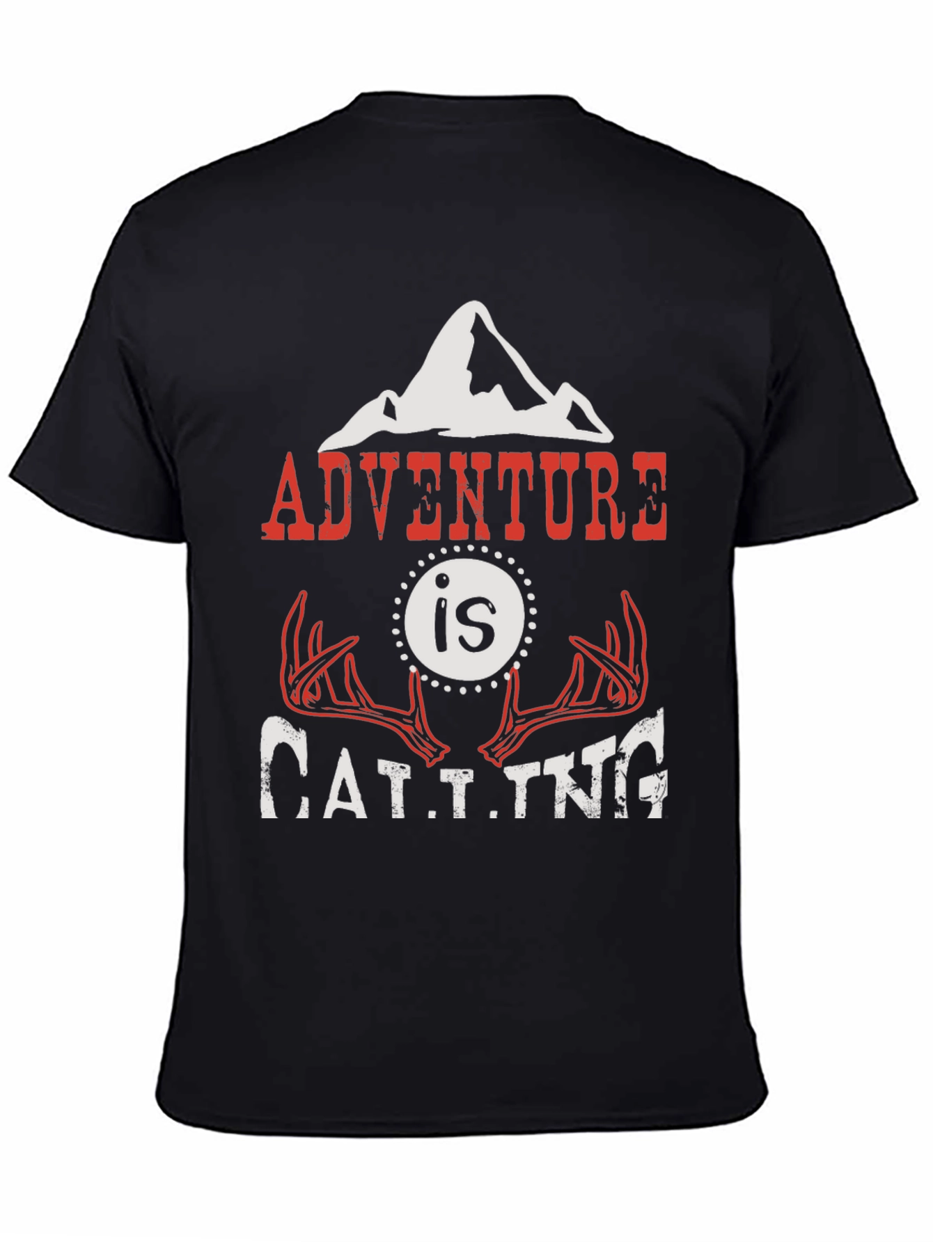 Black Adventure is Calling Graphic T-Shirt view 4