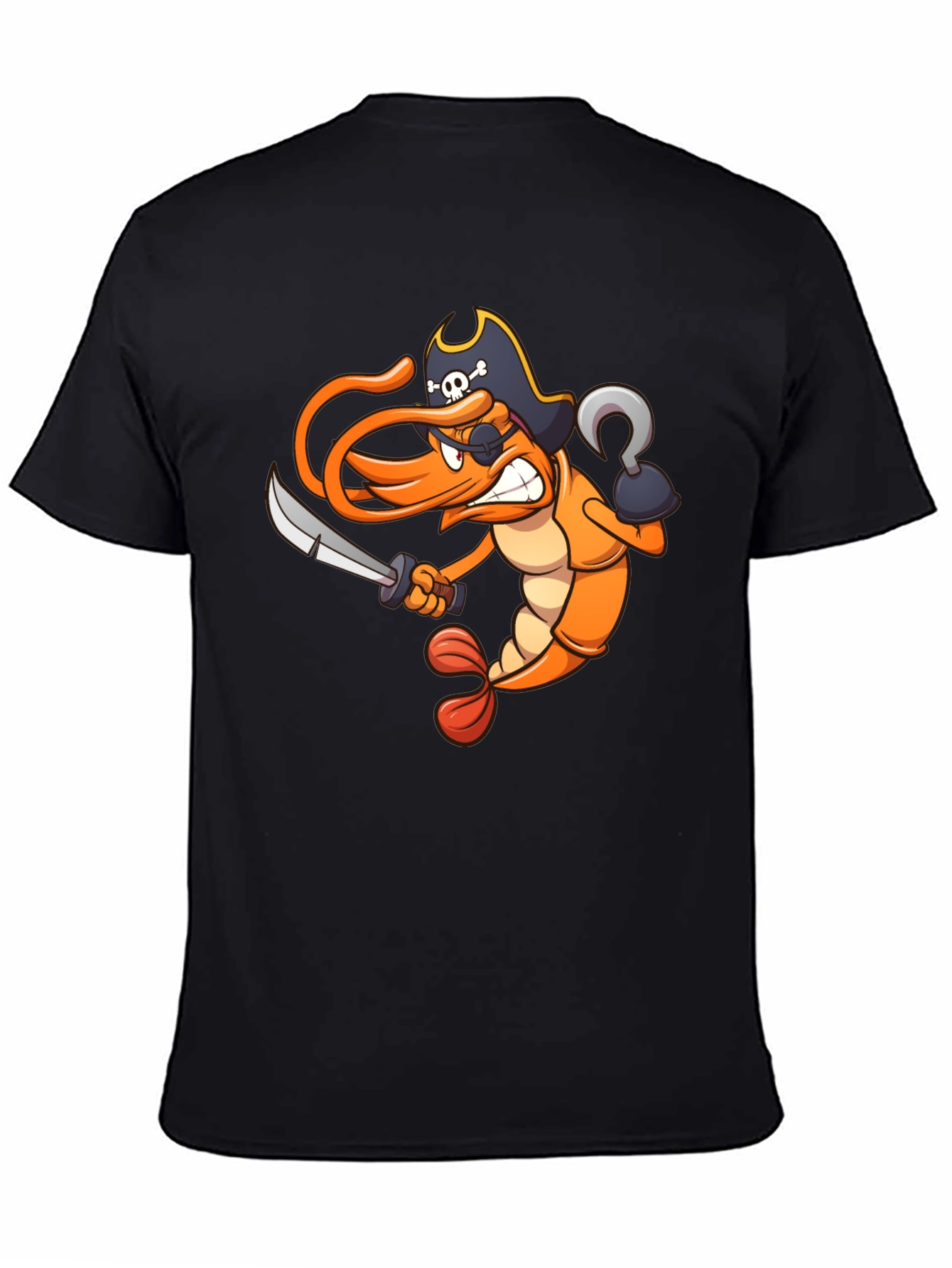 Black Pirate Shrimp Graphic T-Shirt view 4