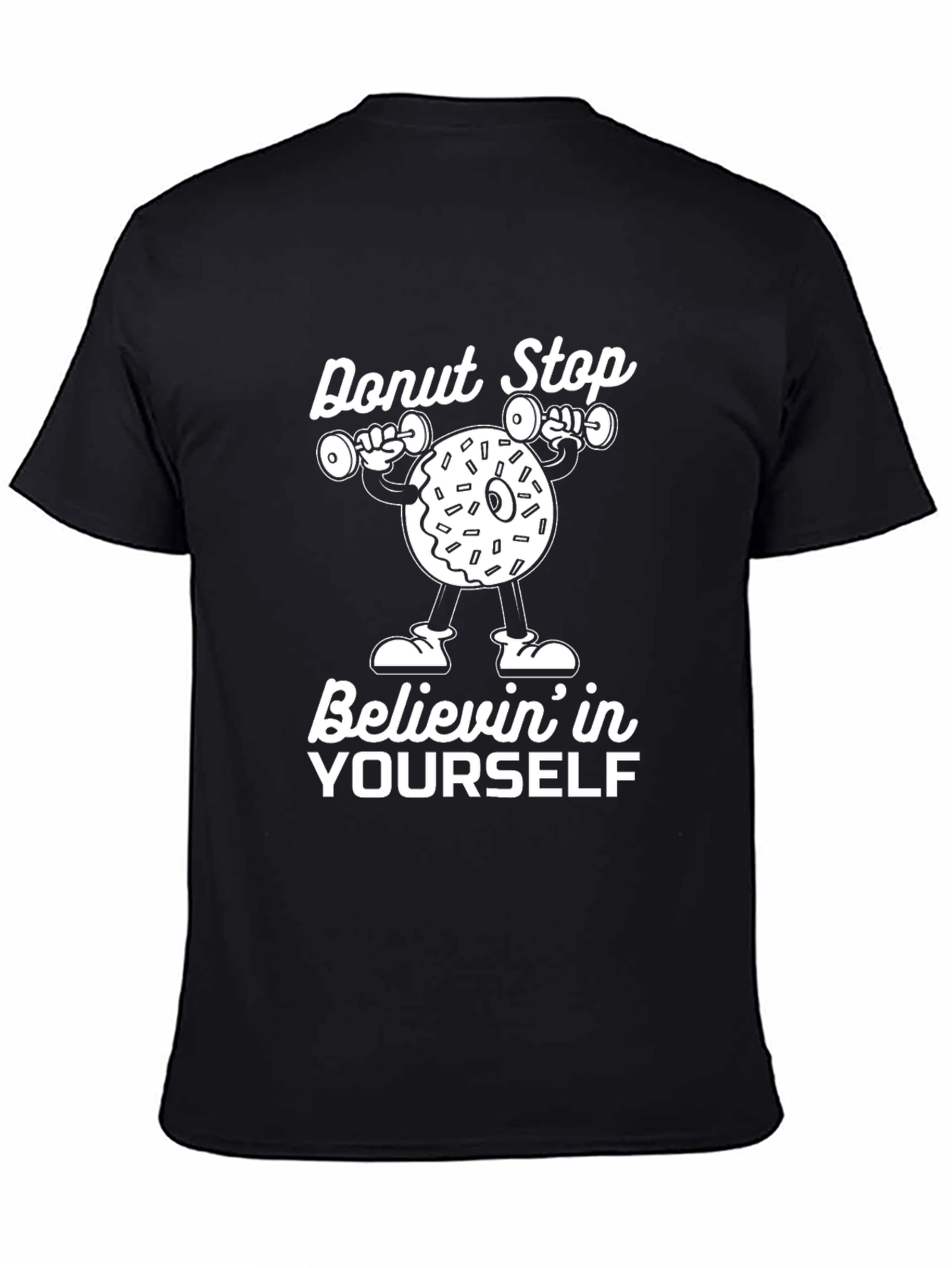 Black Donut Stop Believin' T-Shirt view 4