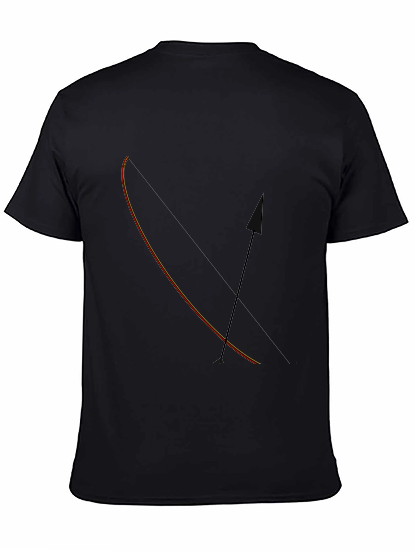 Black Archery Bow & Arrow Graphic Tee - Mens Black T-Shirt view 4