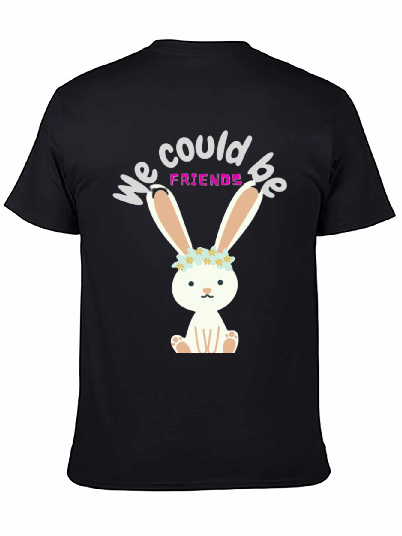 Black Bunny Friends Graphic T-Shirt view 4