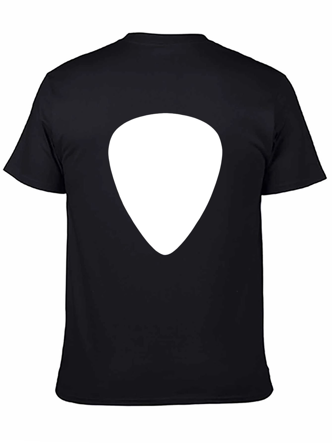 Black Guitar Pick Graphic Tee - Black Cotton Casual Shirt view 4