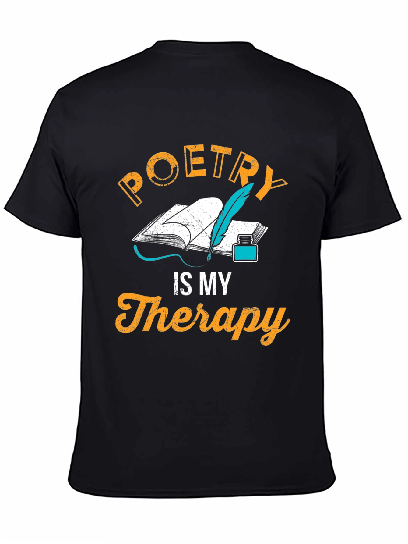 Black Poetry is My Therapy T-Shirt - Writer's Gift view 4