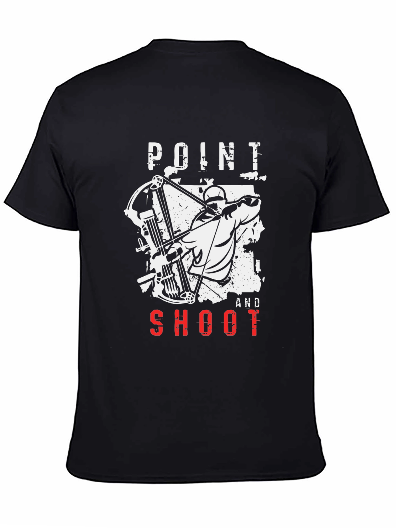 Black Point and Shoot Archer Graphic Tee - Black Cotton T-Shirt view 4