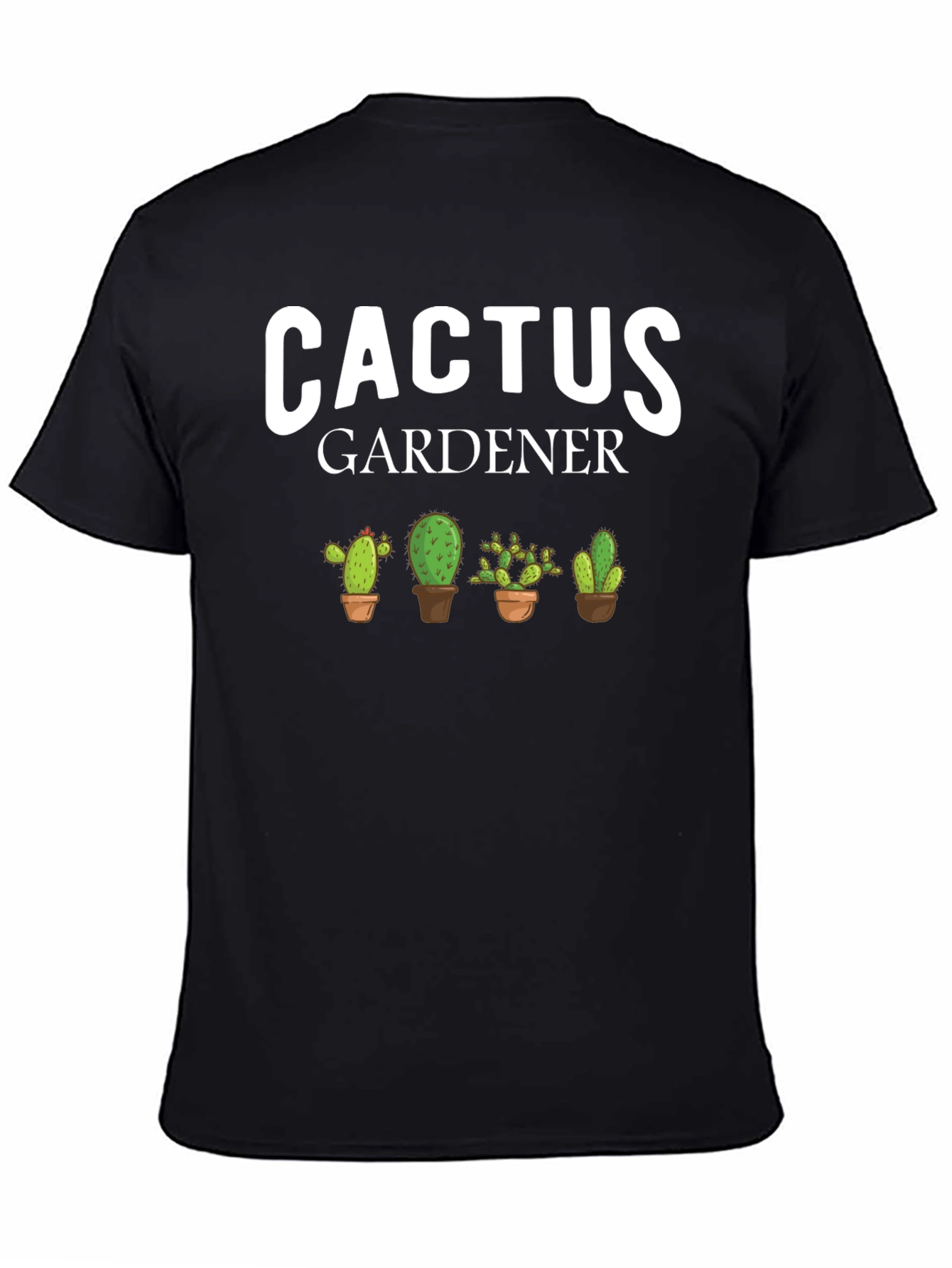 Black Cactus Gardener Graphic T-Shirt view 4