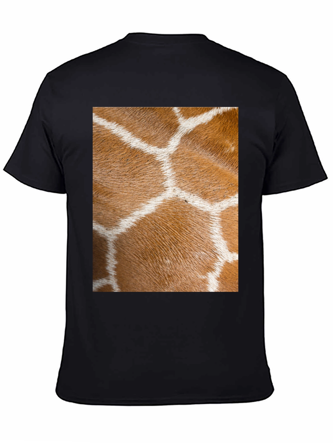 Black Giraffe Print Black T-Shirt view 4