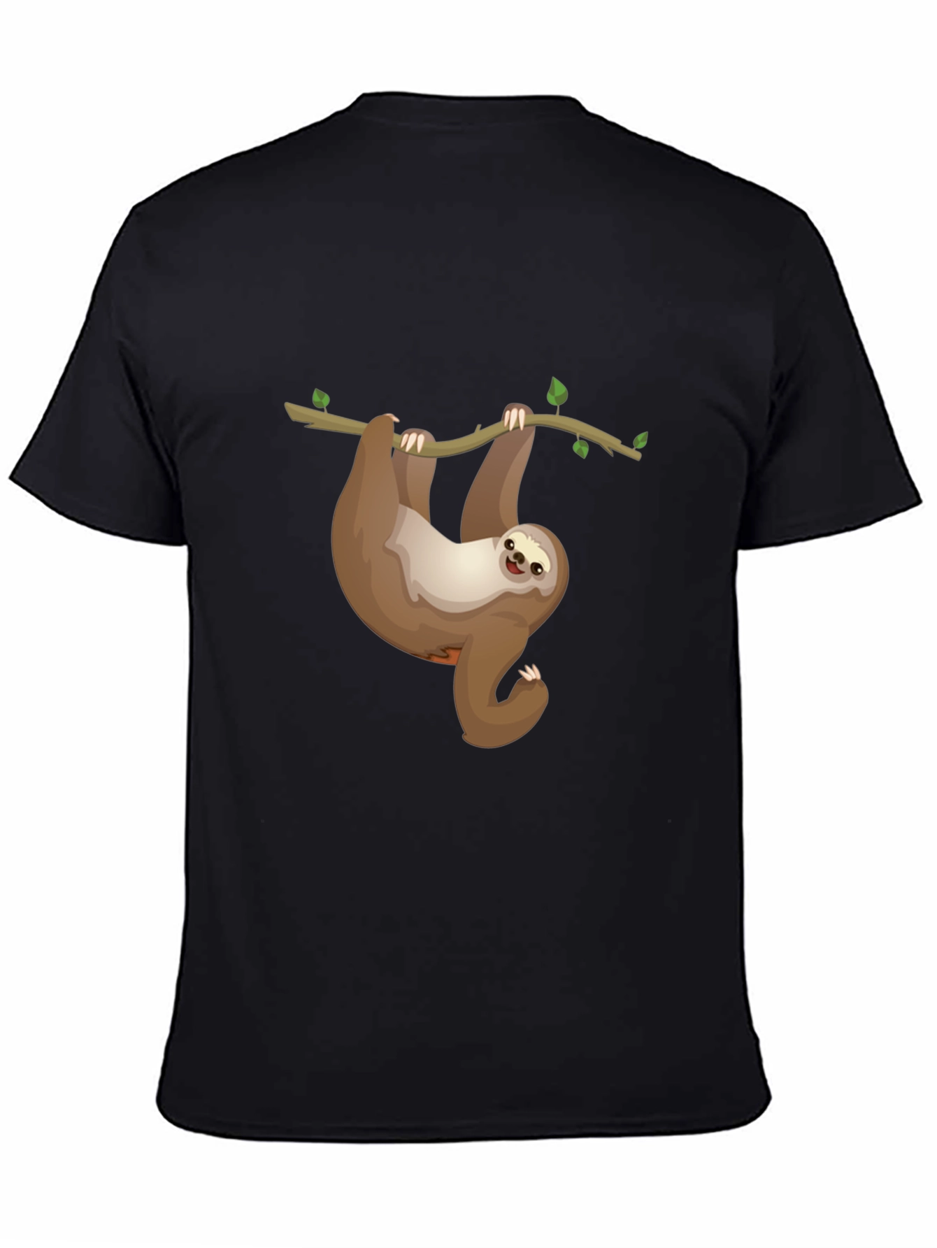 Black Sloth on Branch Graphic T-Shirt view 4
