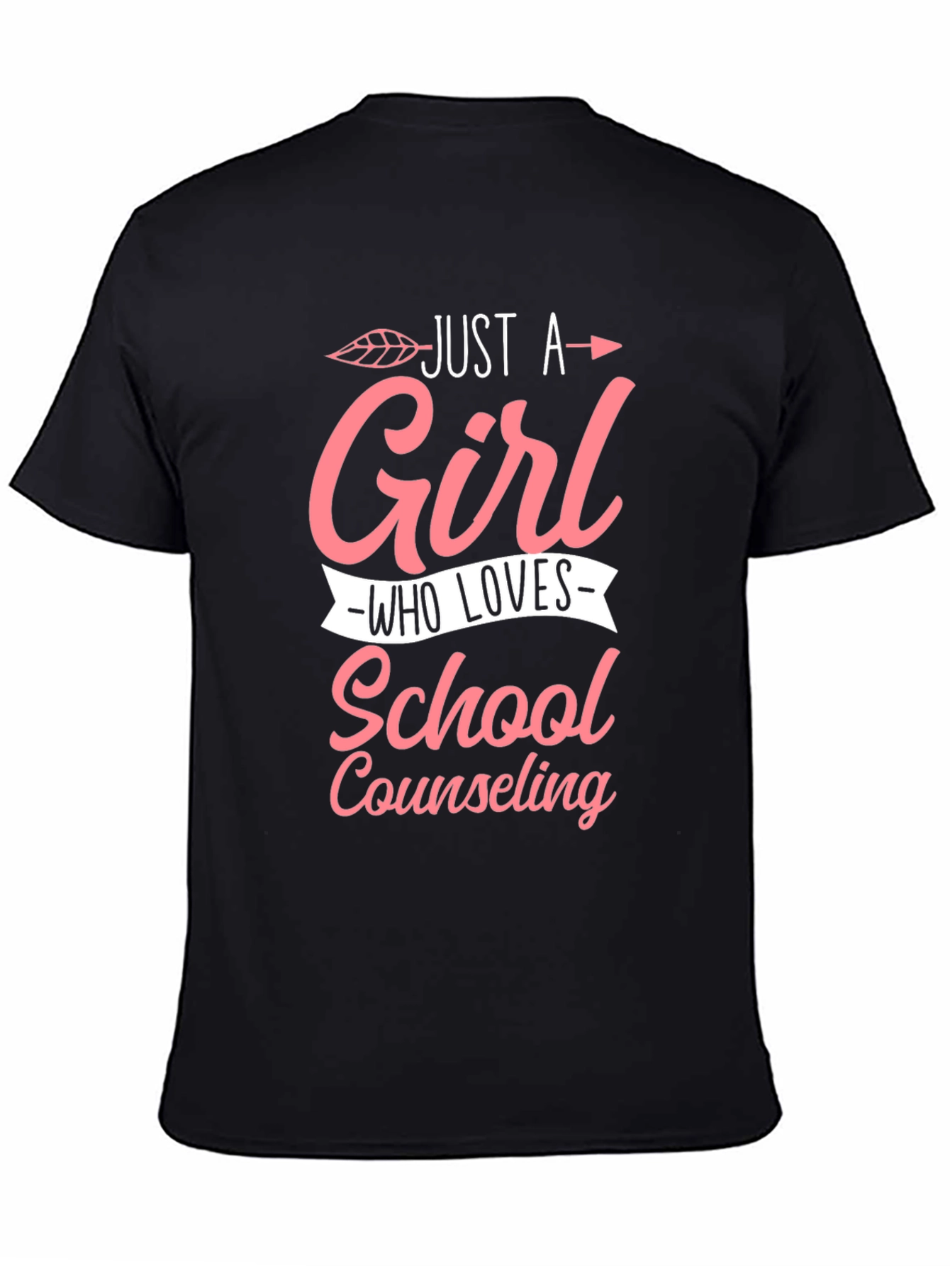 Black Just a Girl Who Loves School Counseling T-Shirt view 4