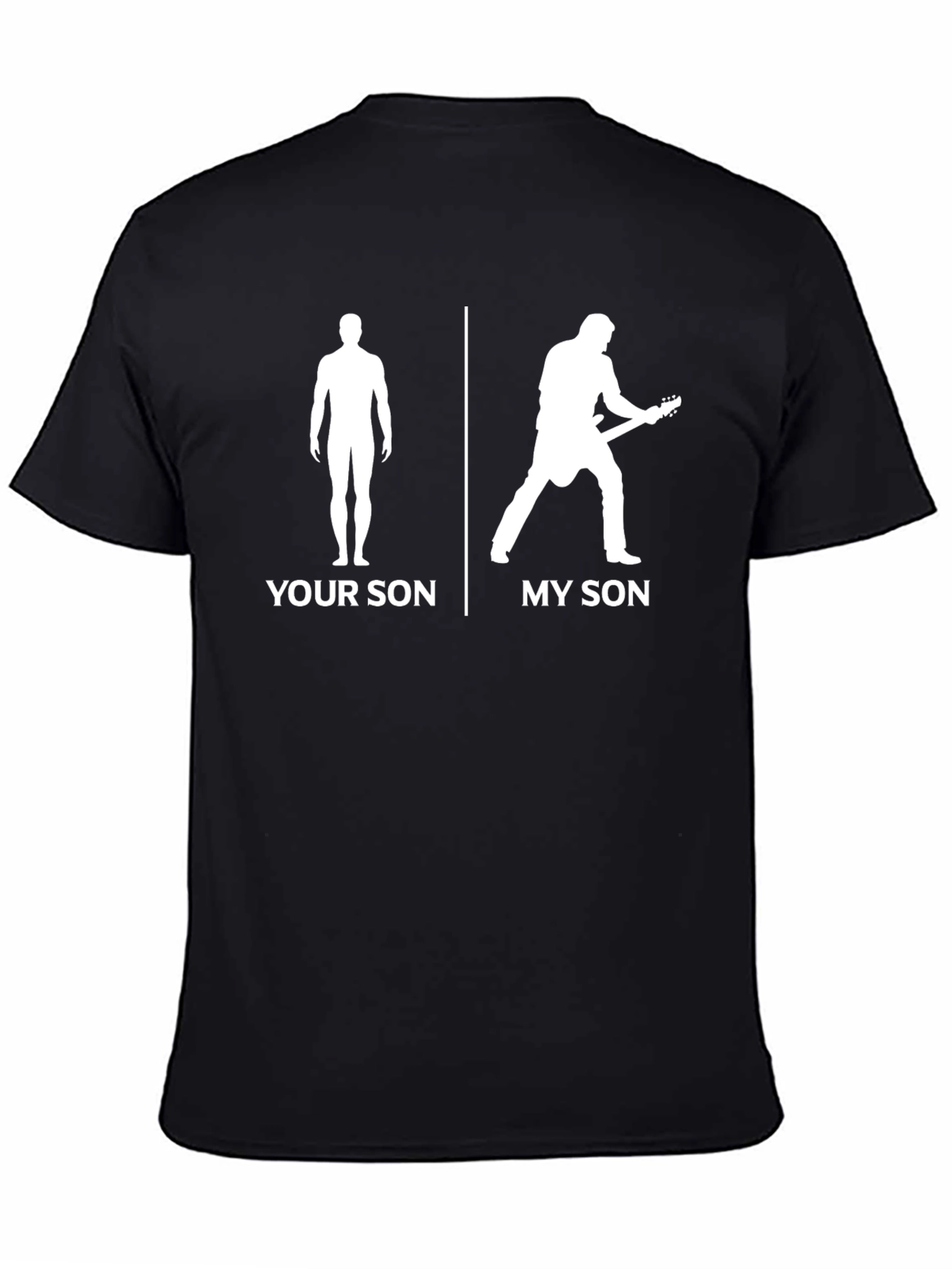 Black Your Son vs My Son Guitarist T-Shirt - Black view 4