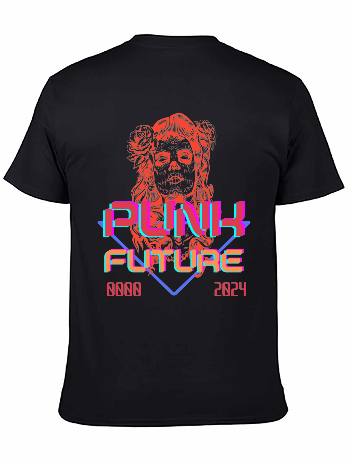 Black Punk Future Graphic Tee - Retro Cyberpunk Style view 4