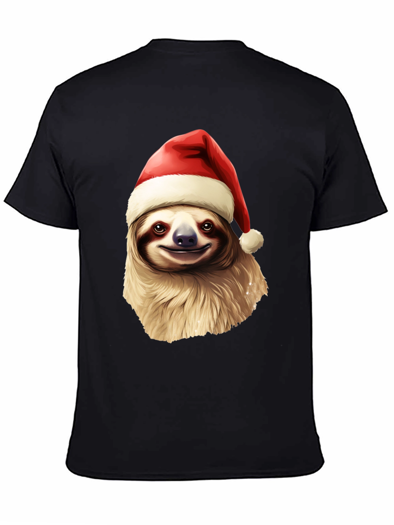 Black Festive Sloth Christmas T-Shirt - Holiday Cheer view 4