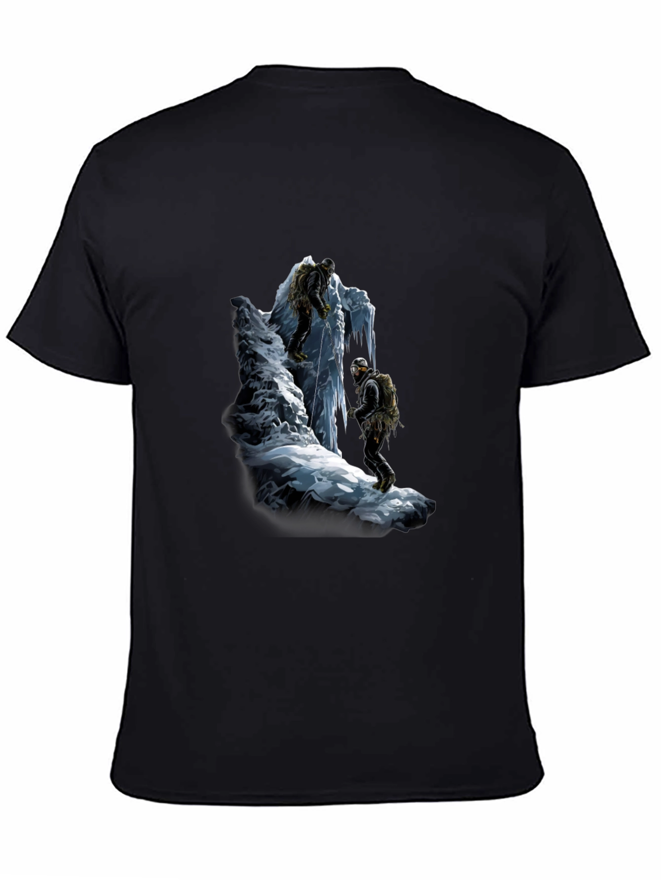 Black Mountain Climber Graphic Tee - Black Cotton T-Shirt view 4