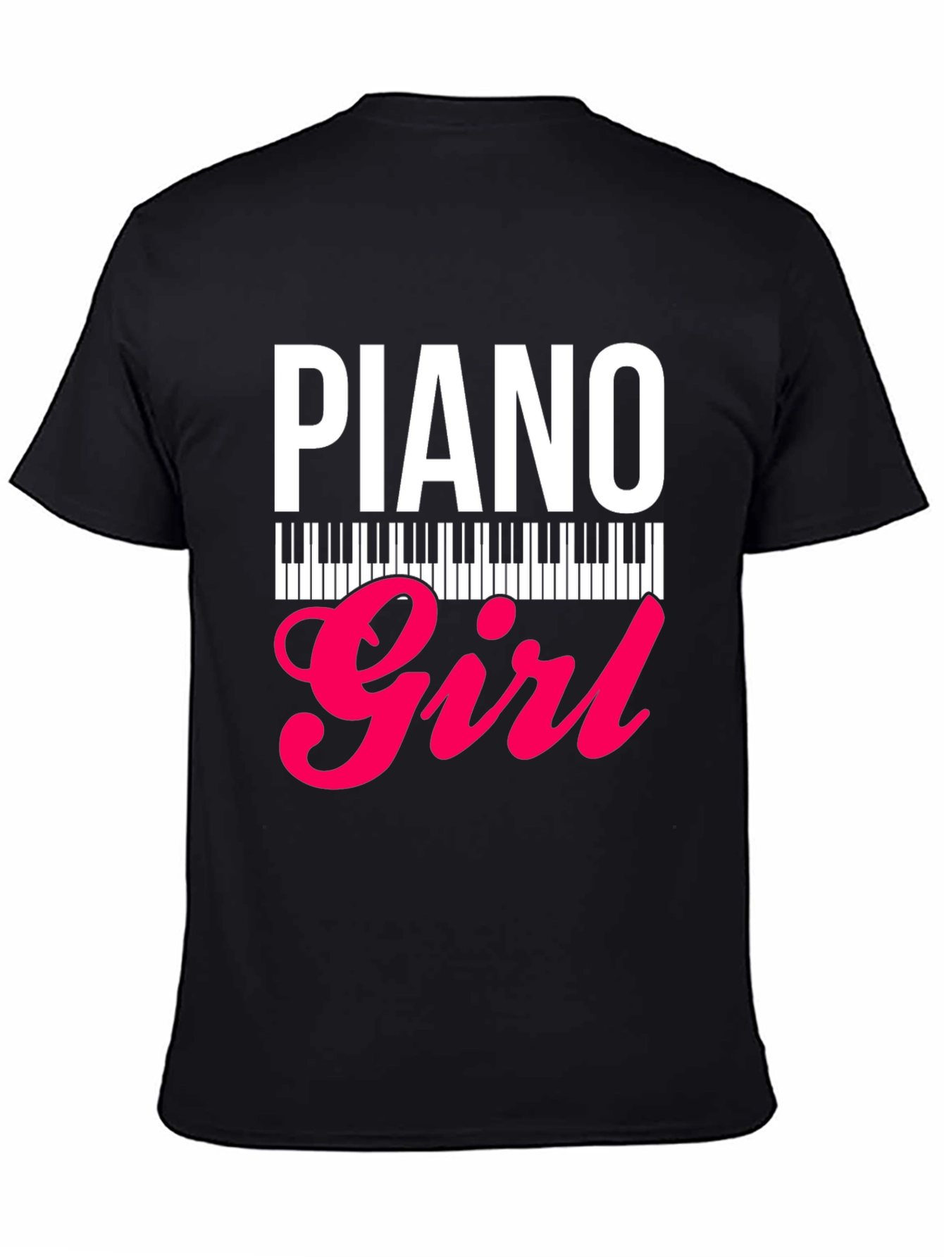 Black Piano Girl Graphic Tee - Musician's Style view 4