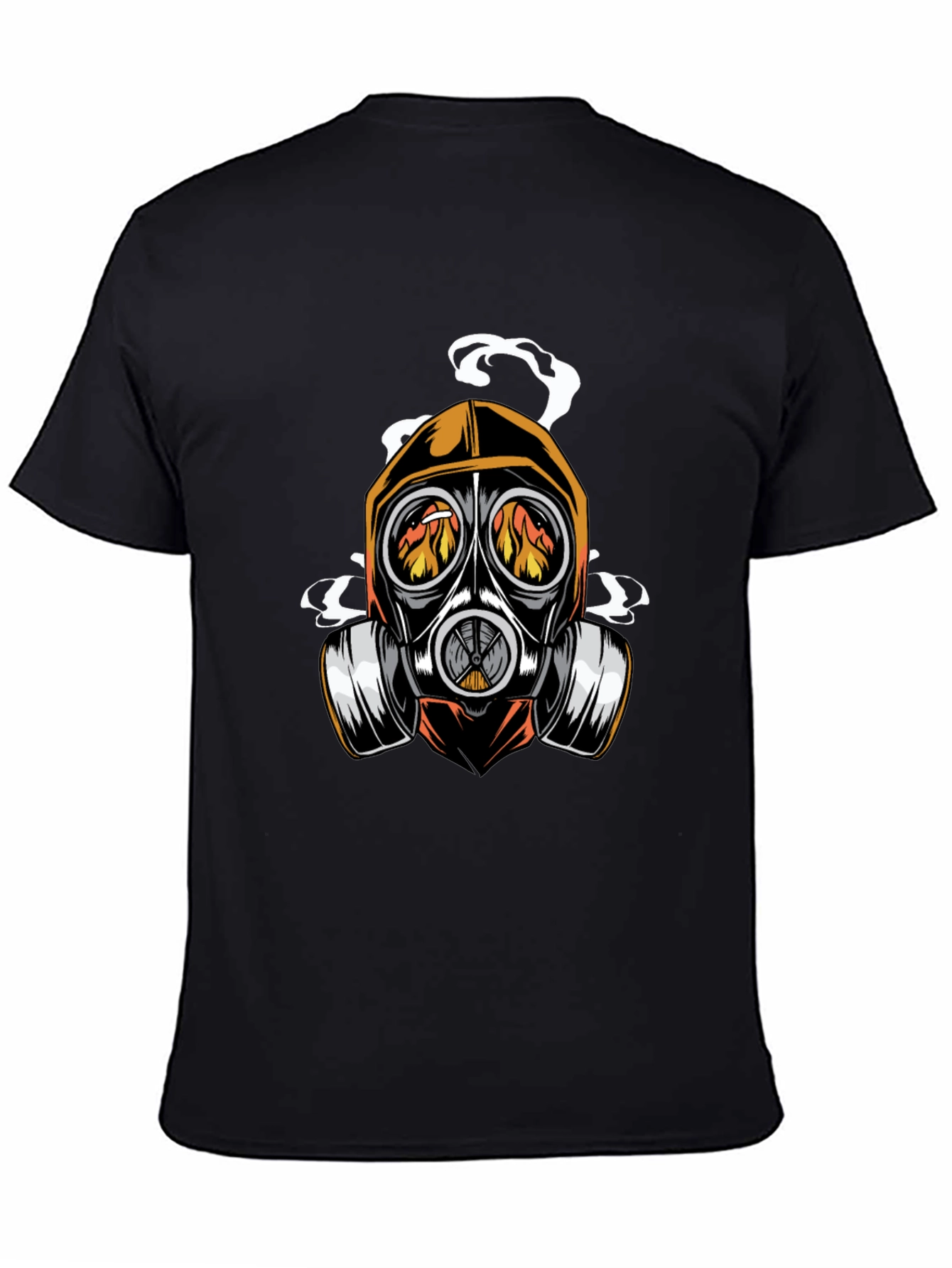 Black Gas Mask Inferno Graphic Tee - Cool, Edgy Design view 4