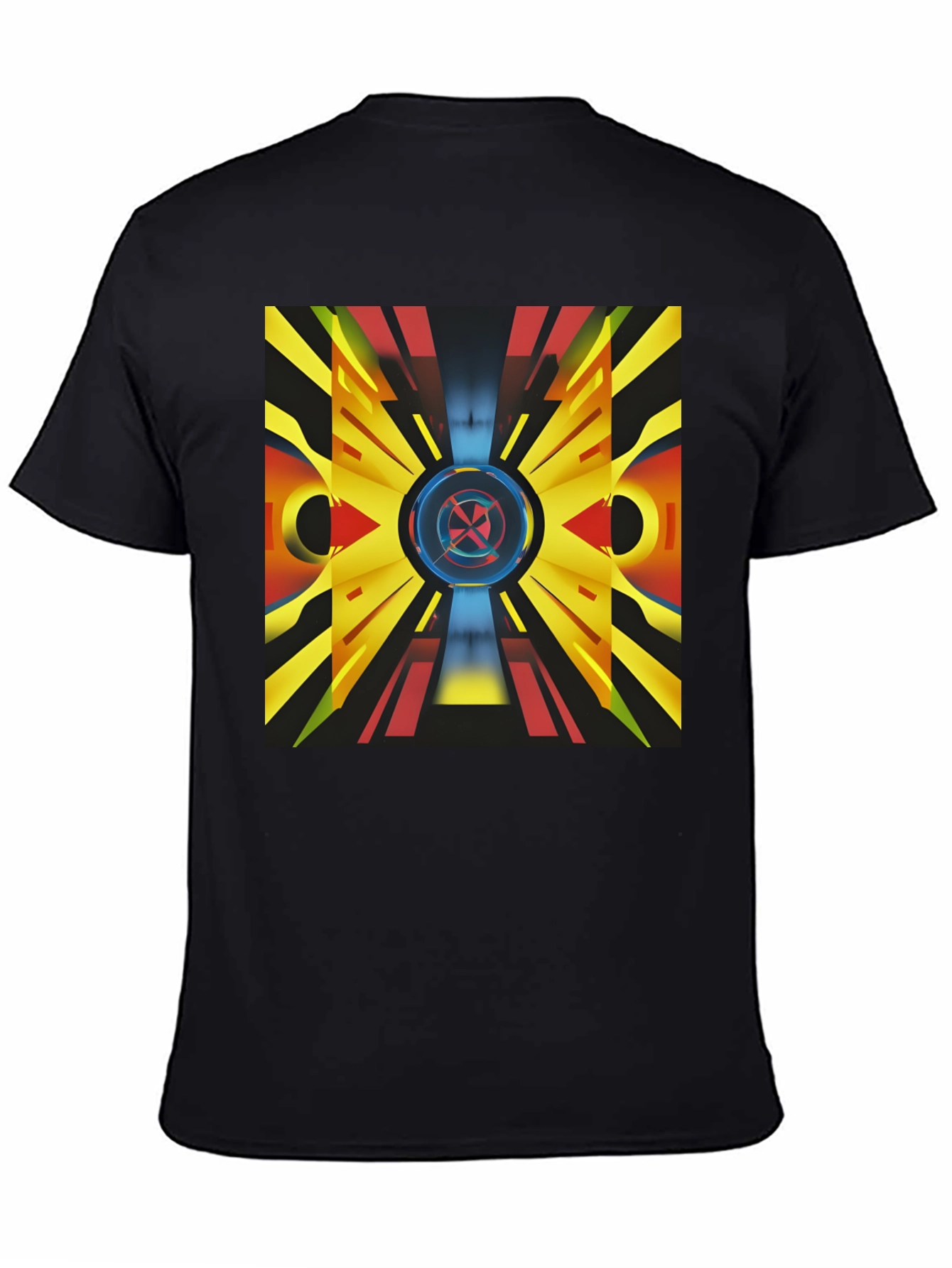 Black Abstract Geometric Graphic Print Tee view 4