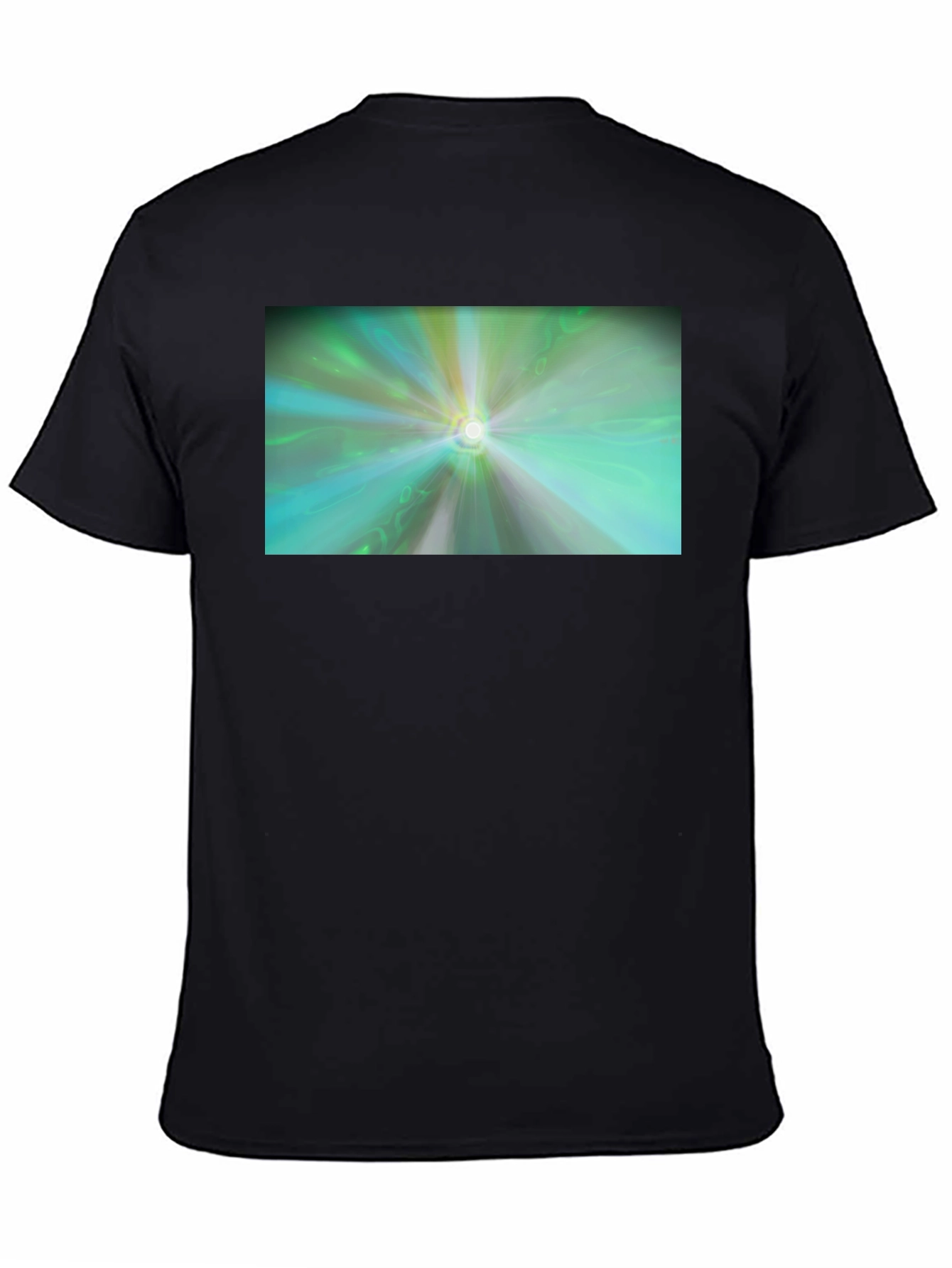 Black Abstract Light Burst T-Shirt - Black Cotton Blend view 4