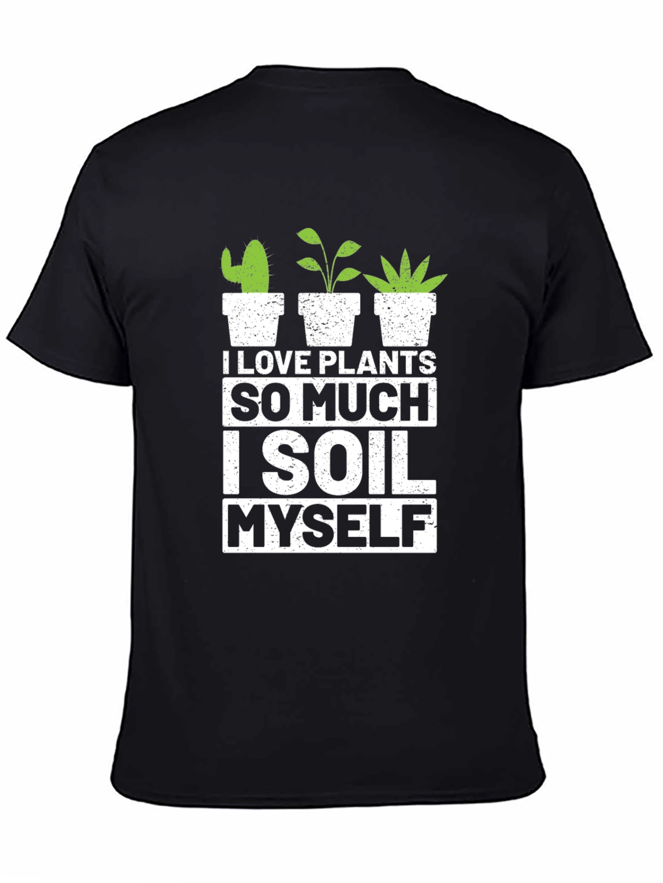 Black I Love Plants T-Shirt - Gardener Humor Tee view 4