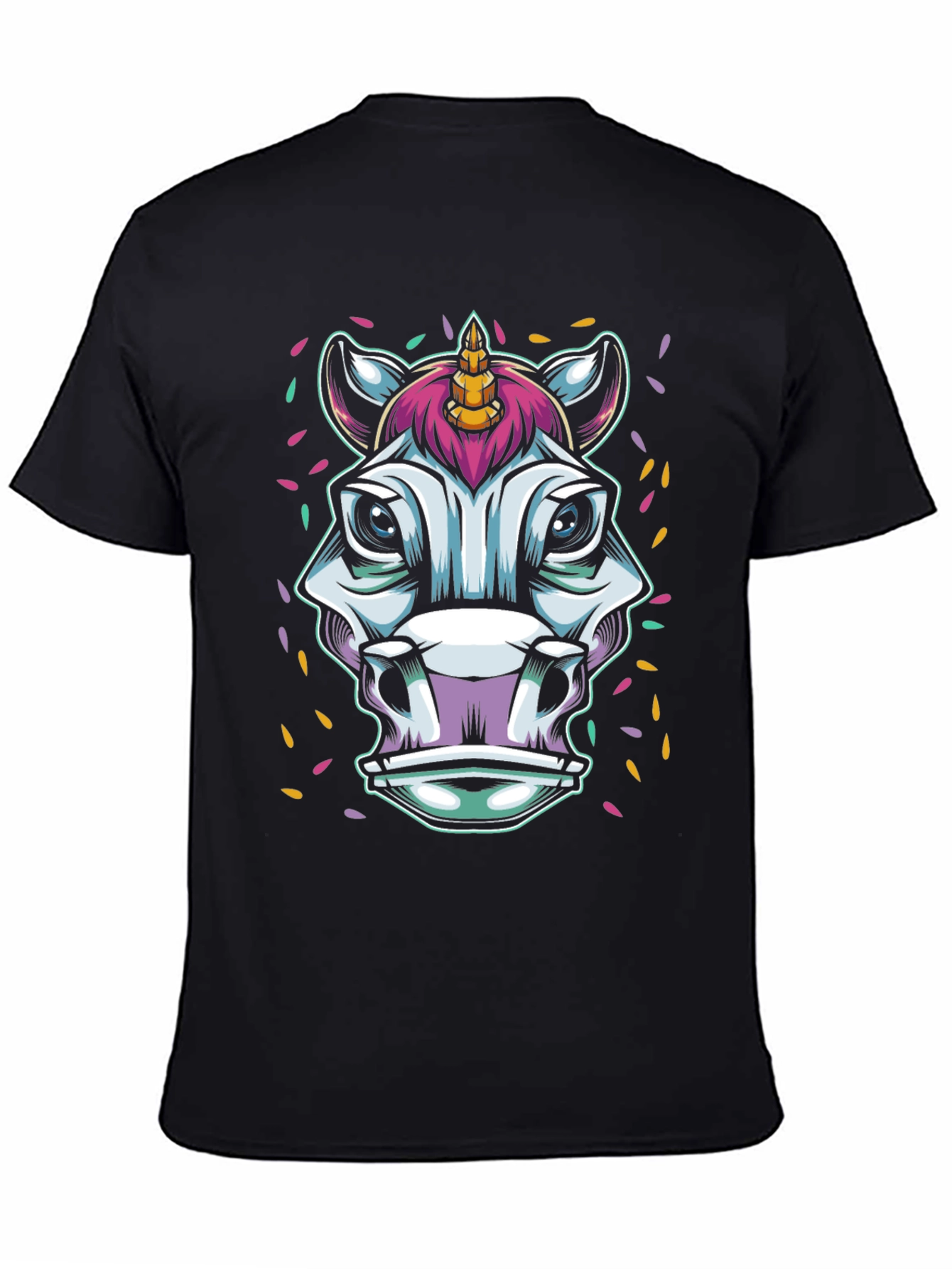 Black Unicorn Graphic Tee - Men's Black T-Shirt view 4