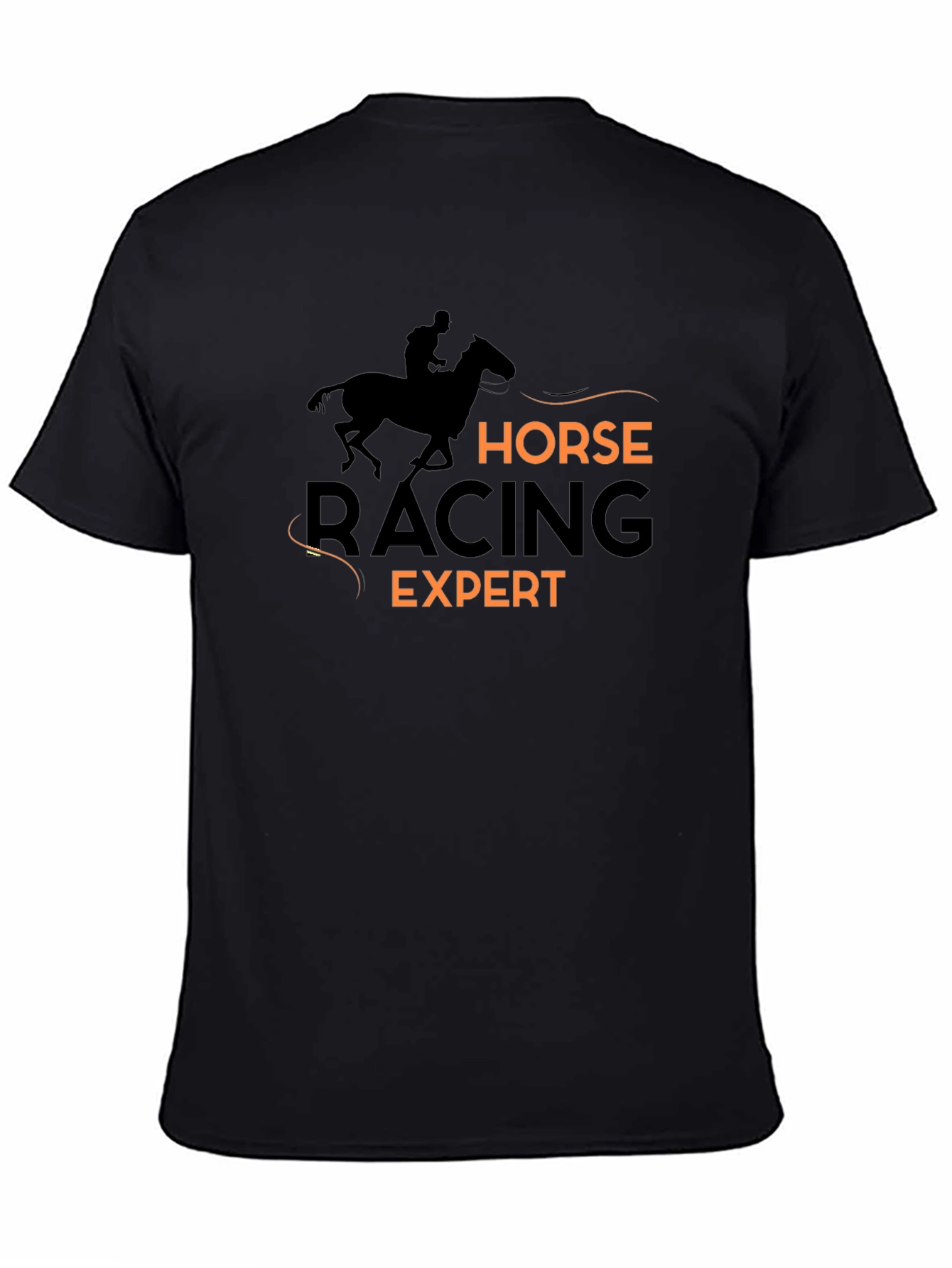 Black Horse Racing Expert Black T-Shirt view 4