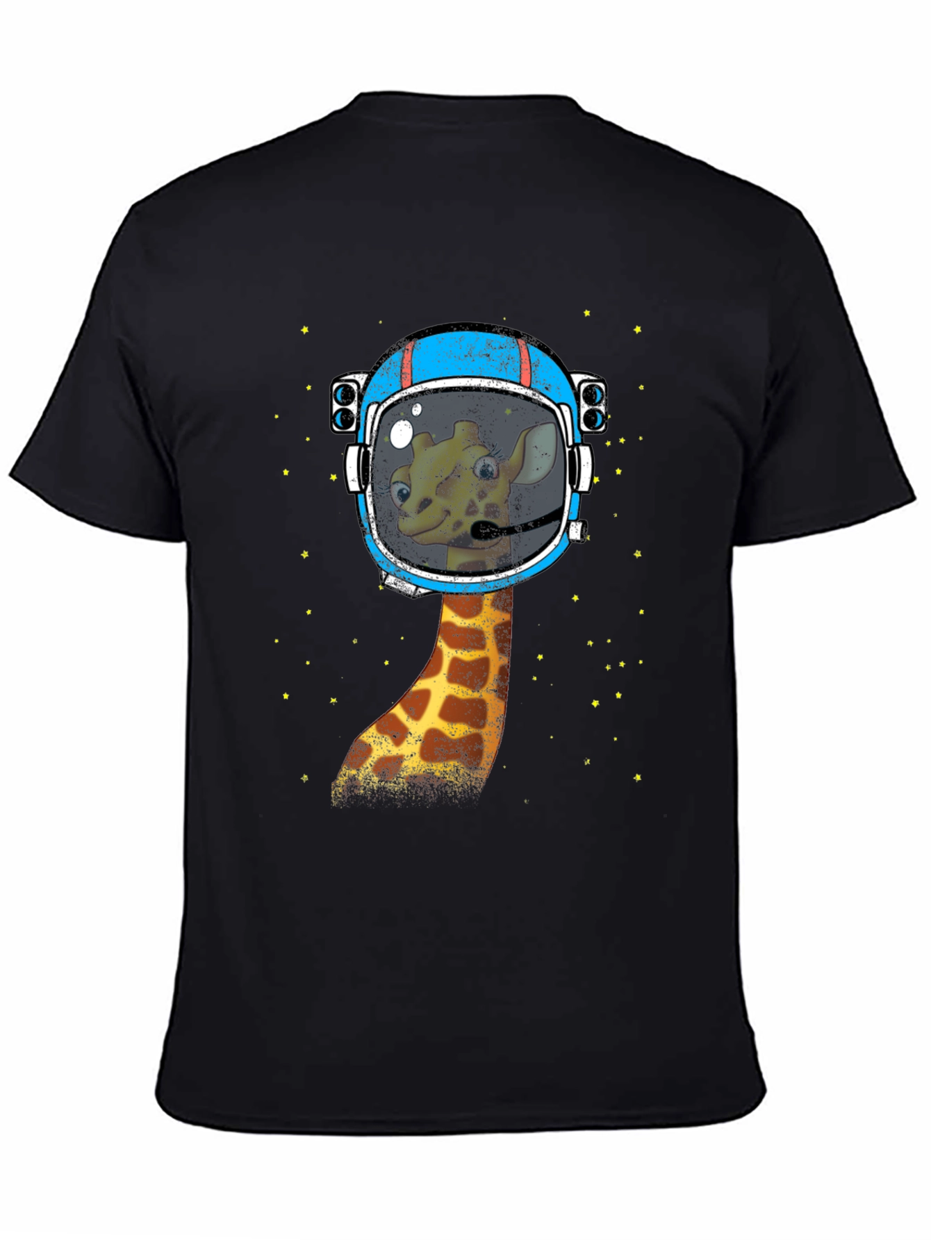 Black Giraffe Astronaut Graphic T-Shirt - Space Explorer view 4