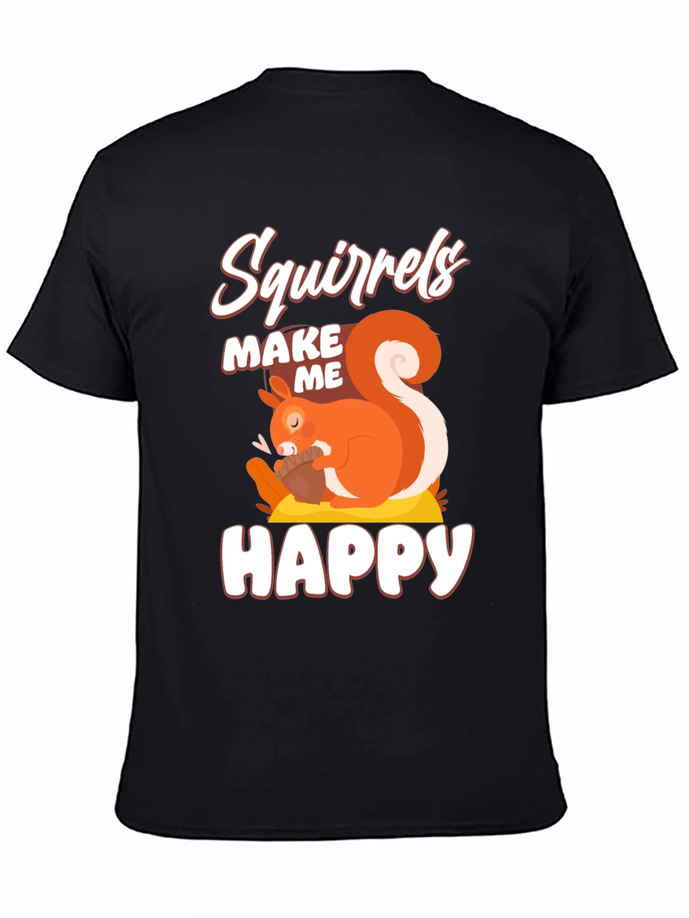 Black Squirrels Make Me Happy Graphic T-Shirt view 4