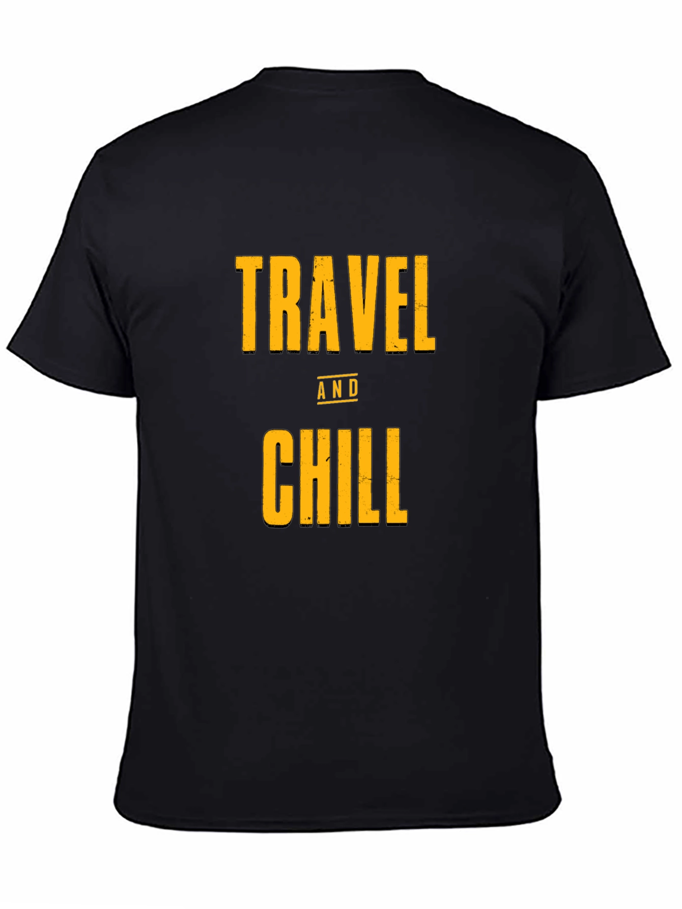 Black Travel and Chill Black Graphic Tee view 4