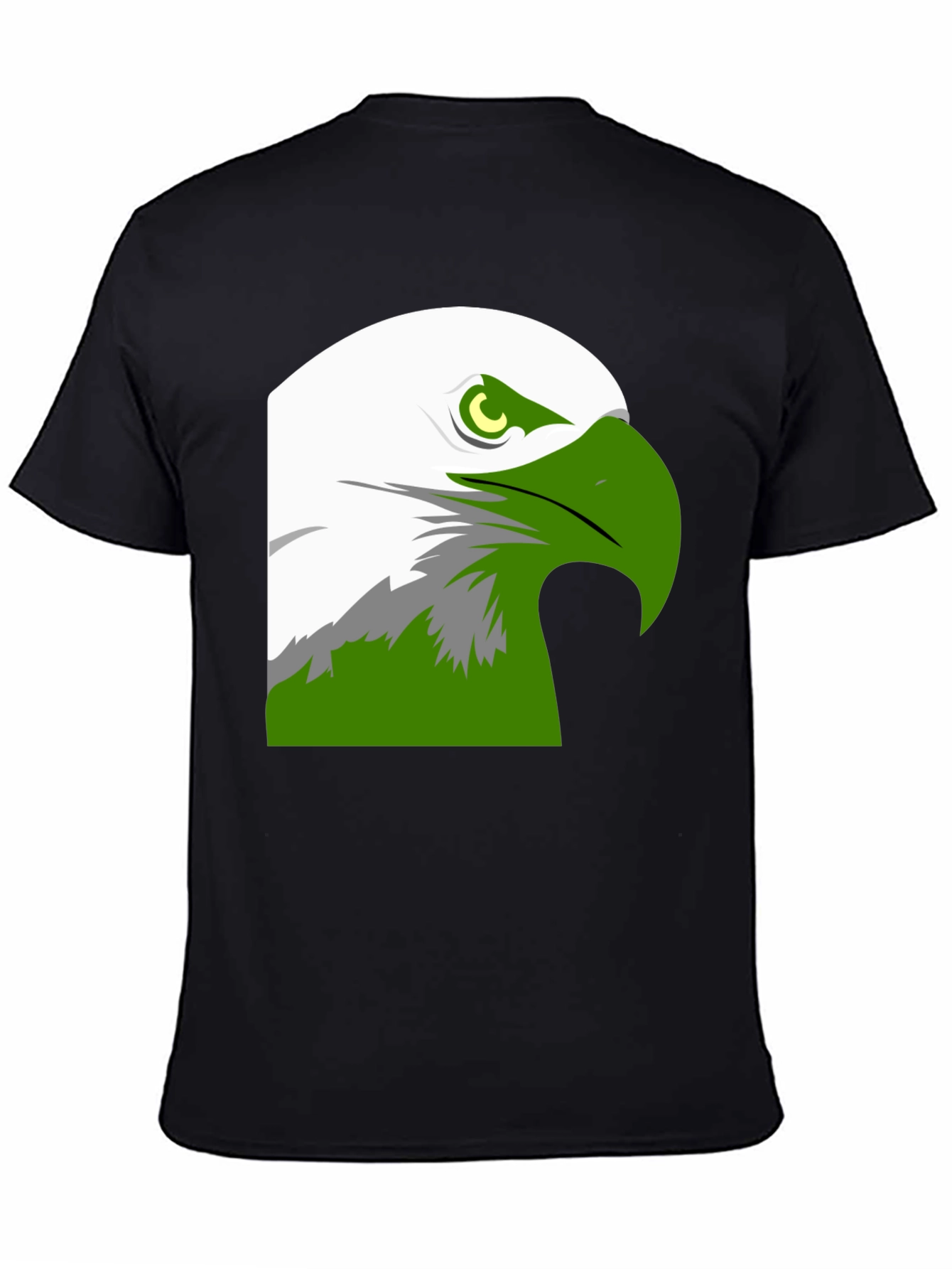 Black Bold Eagle Graphic Tee - Black Cotton Blend view 4
